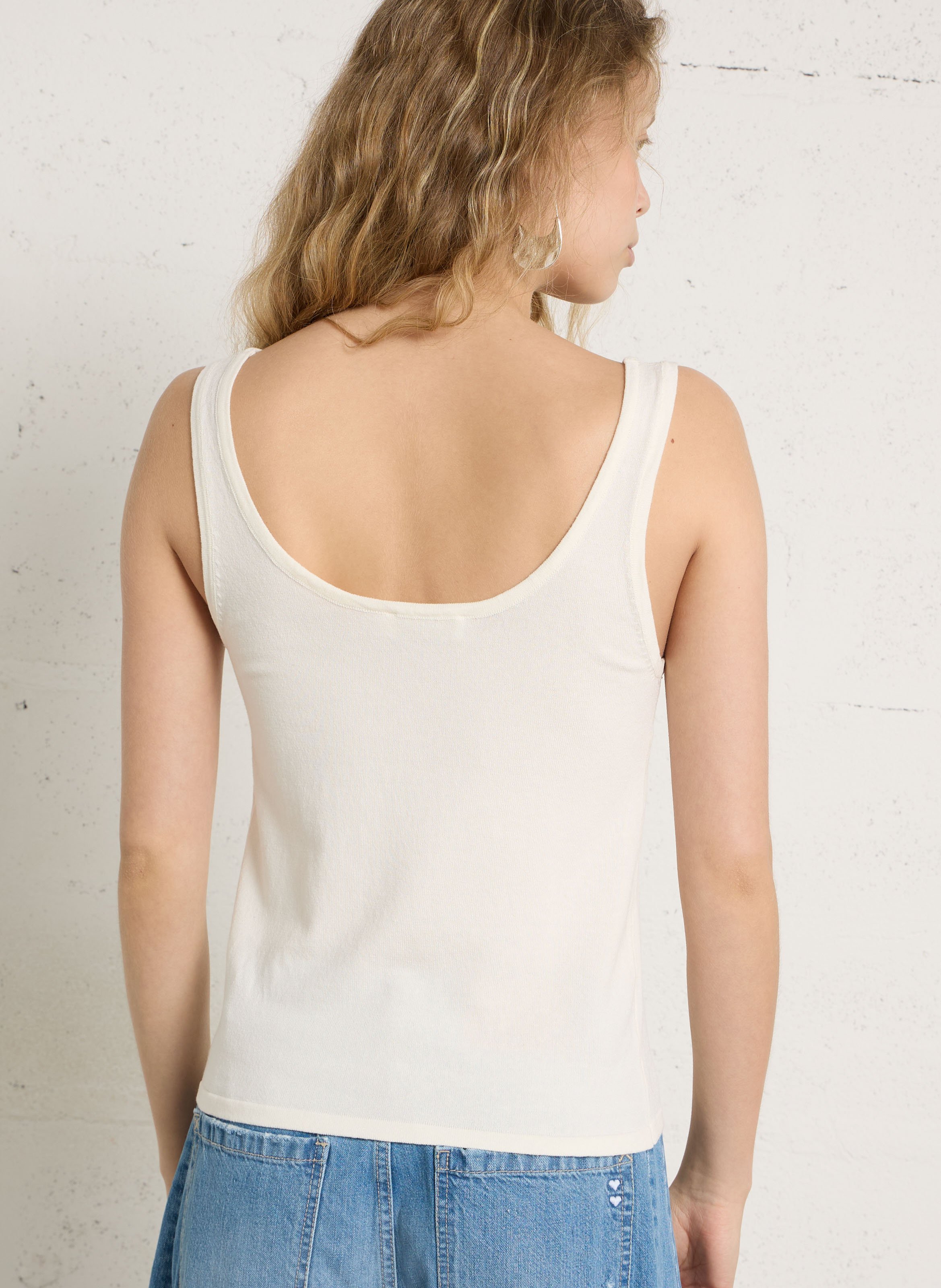 Débardeur droit en maille LA PETITE ETOILE Beige