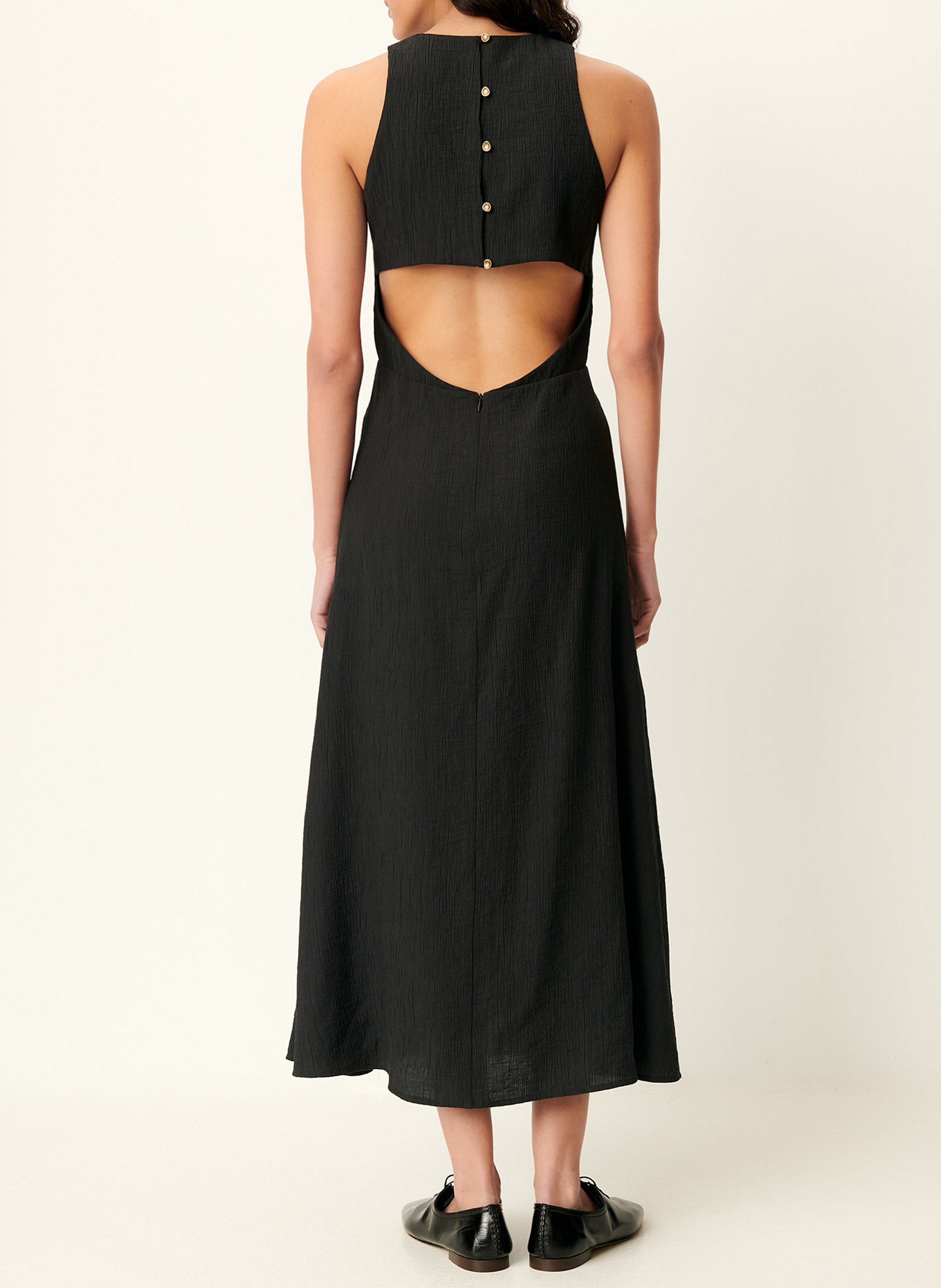 Robe midi col rond SESSUN Noir