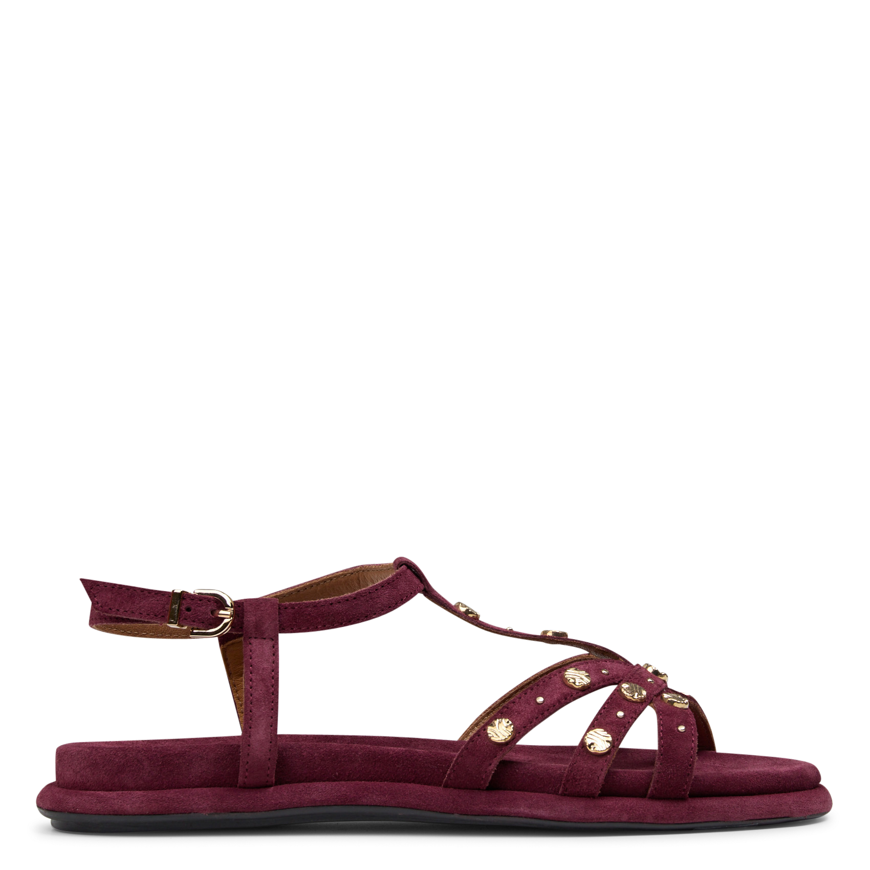 Sandalias planas de piel aterciopelada MELLOW YELLOW Morado