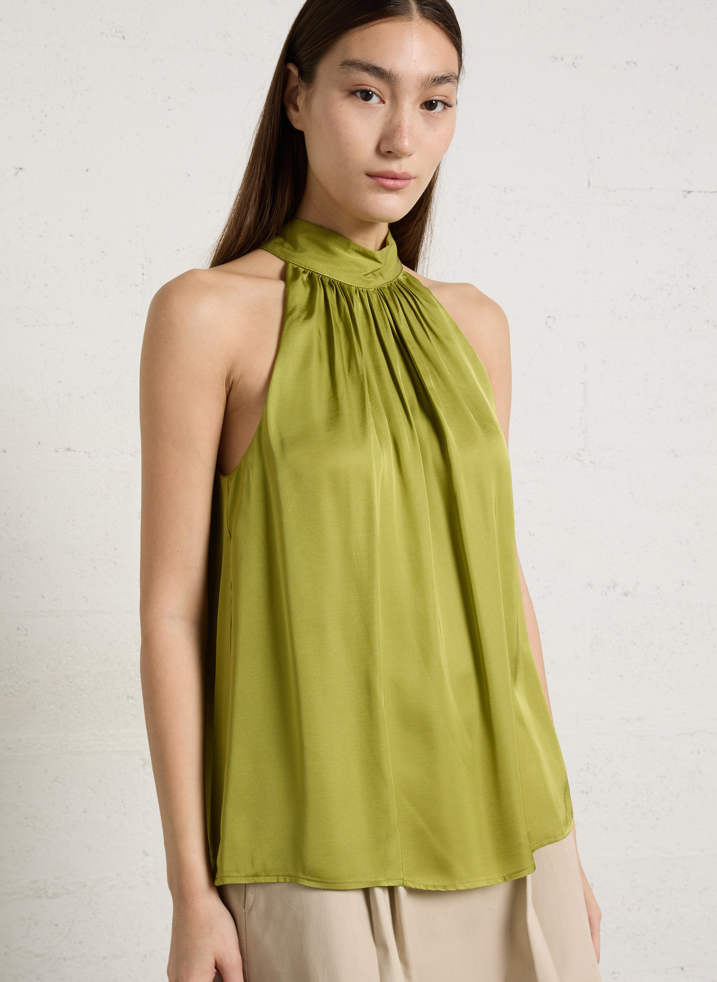 Top col montant IKKS Vert