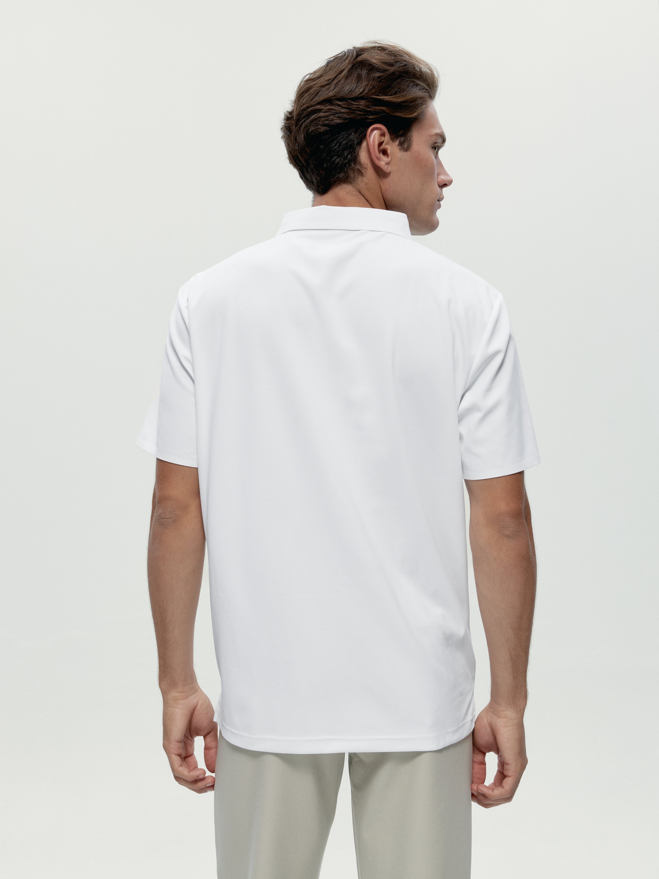 Short-sleeve performance sports polo t-shirt BORN White