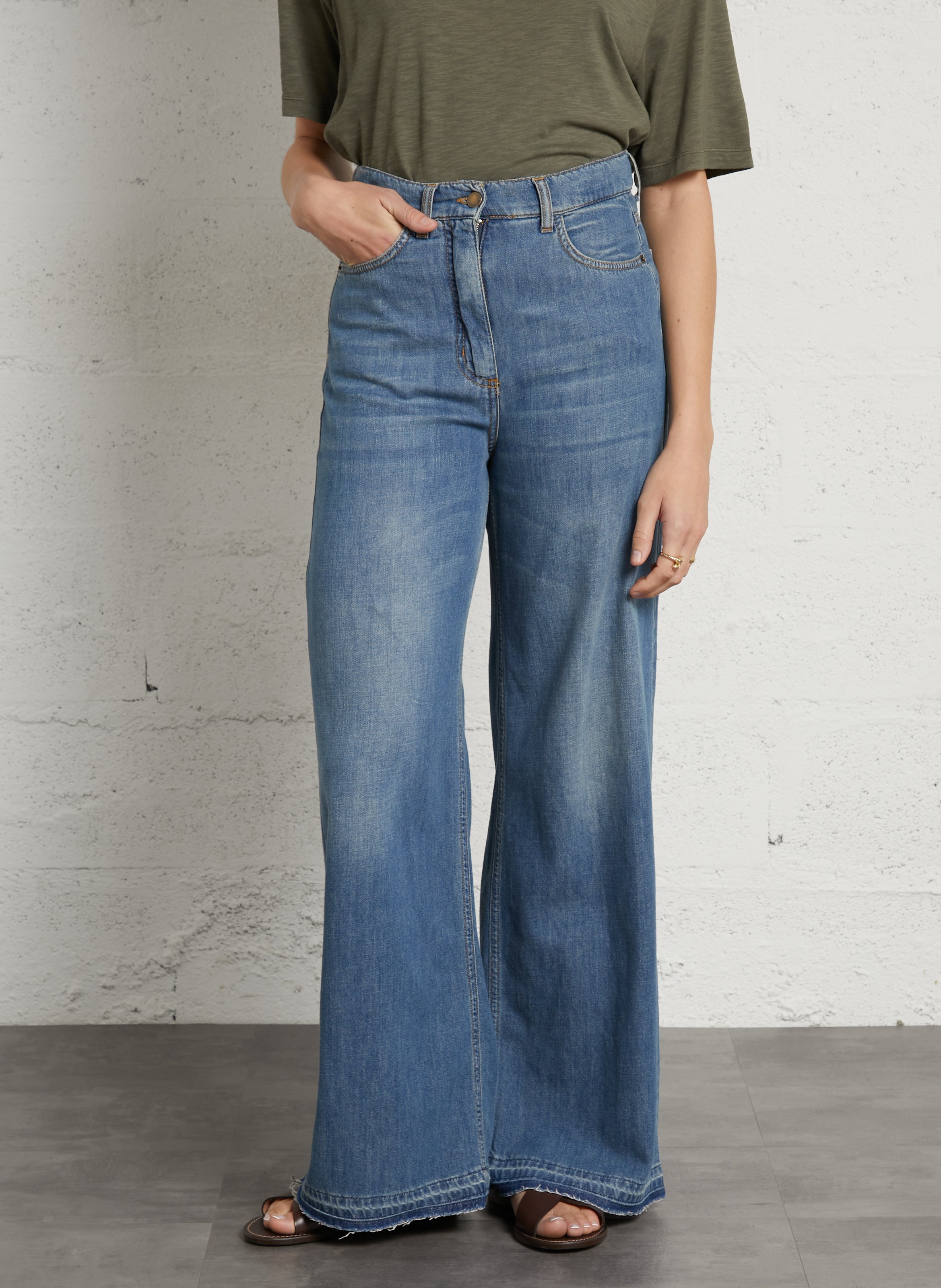 Jean large en coton MOMONI Bleu