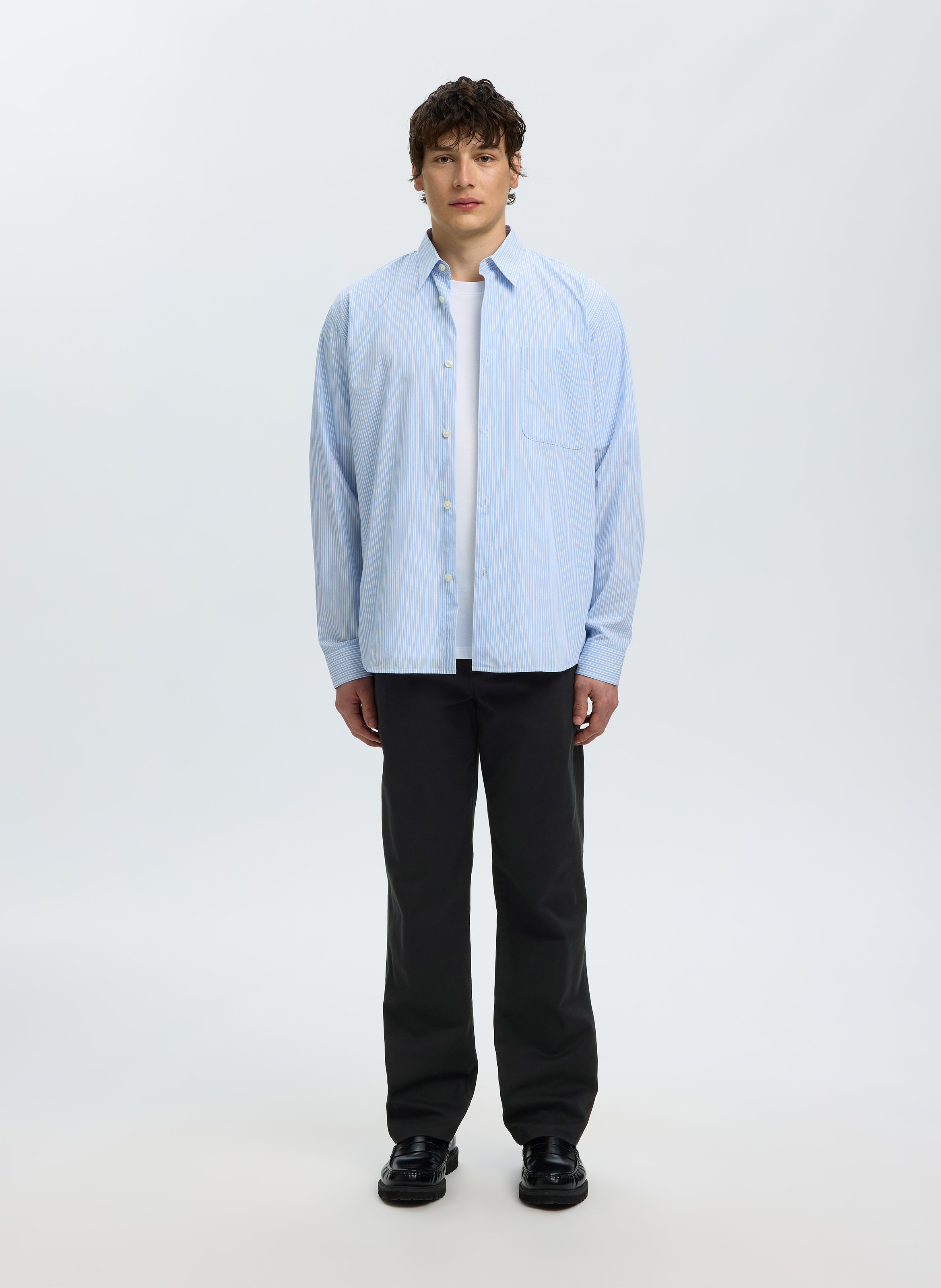Gerade geschnittene Hose aus Bio-Baumwoll-Mix | Schwarz SELECTED Herren