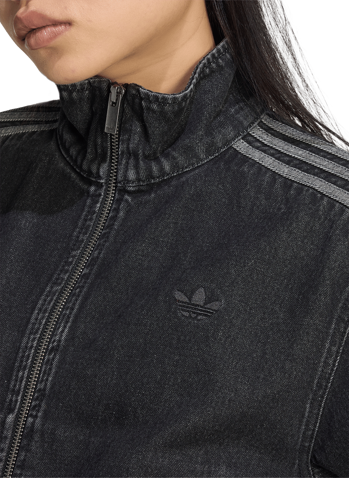 Jeansjacke mit Stehkragen und Reißverschluss ADIDAS Schwarz