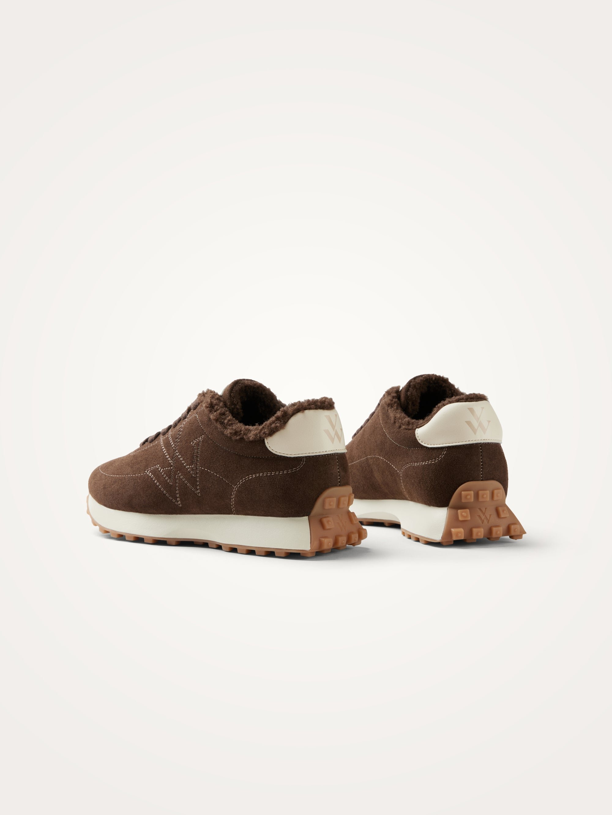 Sneakers with sewn monogram on running sole VANESSA WU Brown