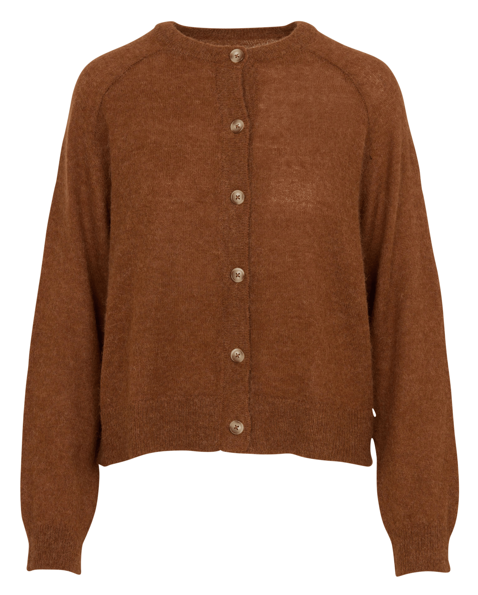 Straight crew-neck cardigan in baby alpaca and silk DES PETITS HAUTS