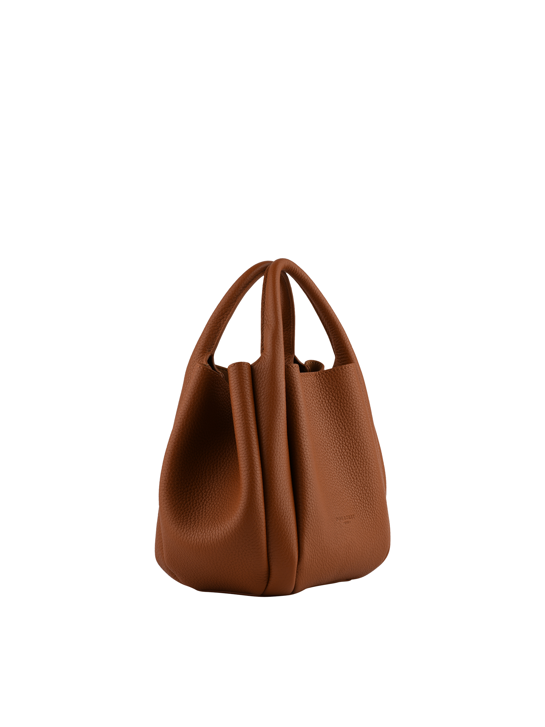 Calfskin leather handbag POURCHET Brown