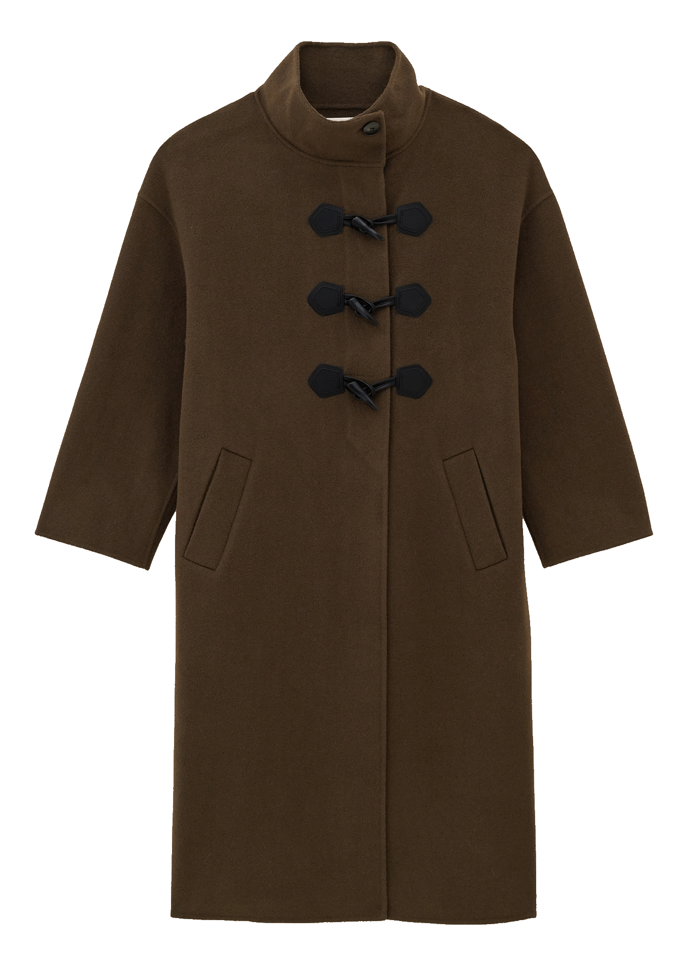 Manteau col montant en laine mélangée BA&SH Kaki
