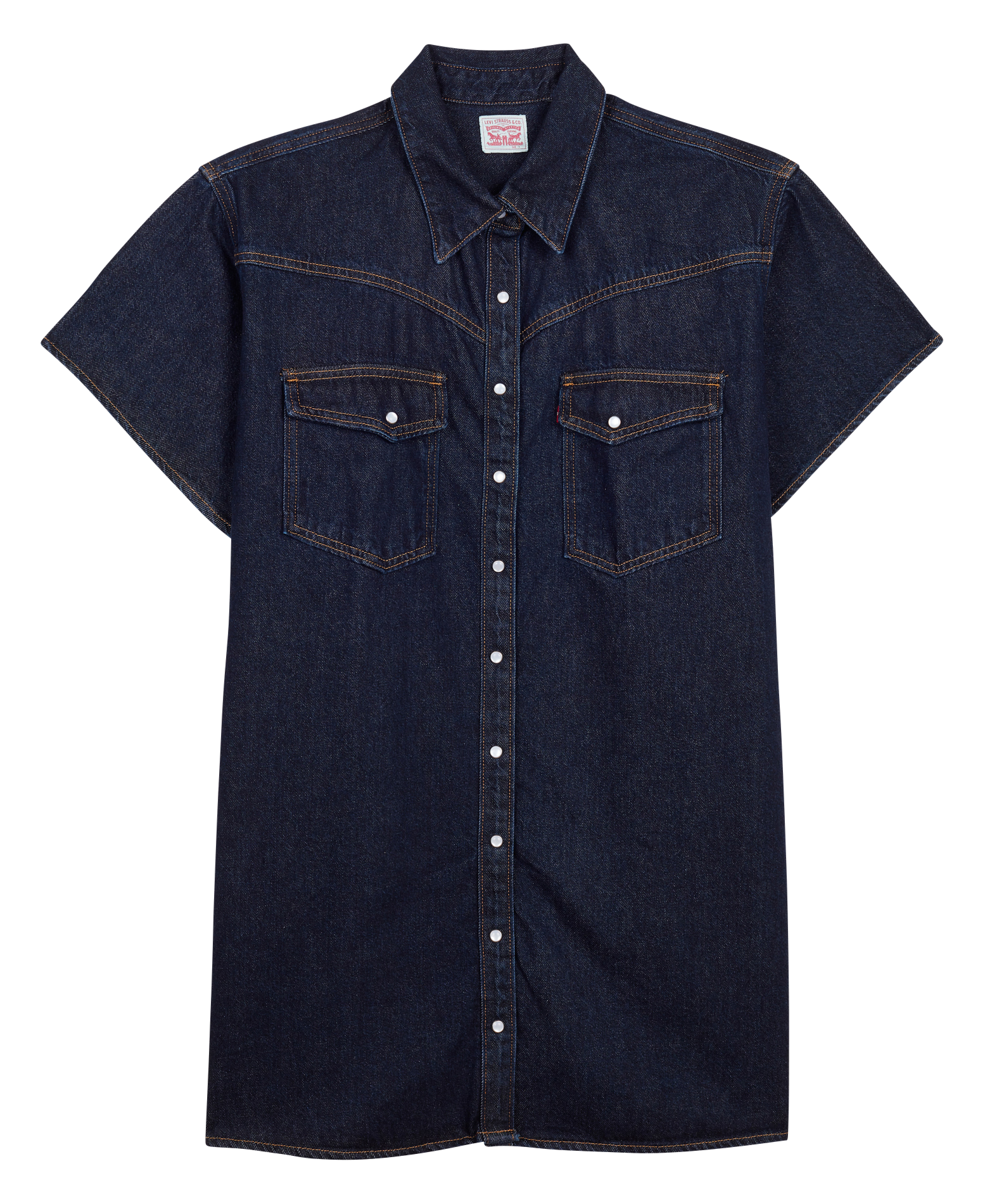 Straight cotton denim shirt dress LEVI&#039;S Raw denim