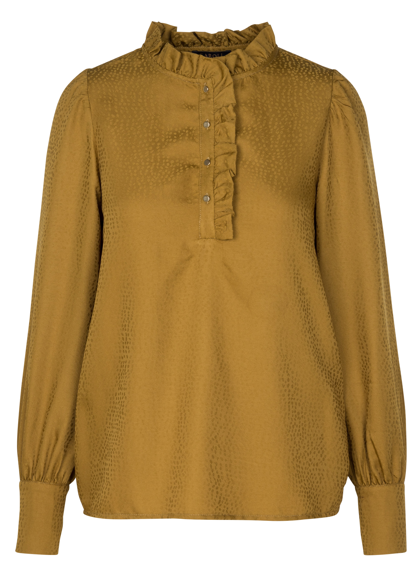 Flowing Top With Ruffled Collar Bronze Uni Caroll Women Place des