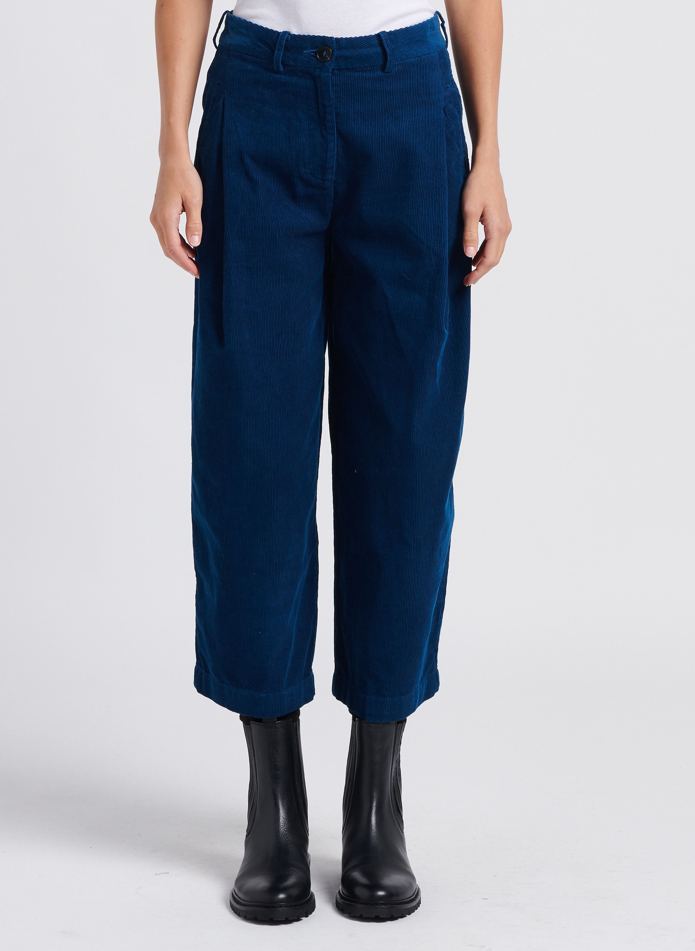 Blue corduroy best sale trousers womens