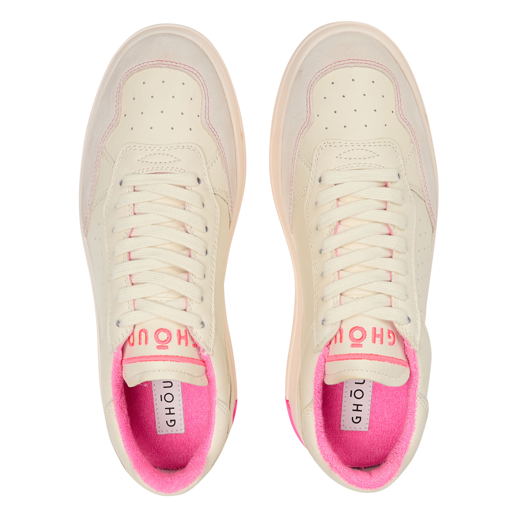 Lage, leren sneakers Beige