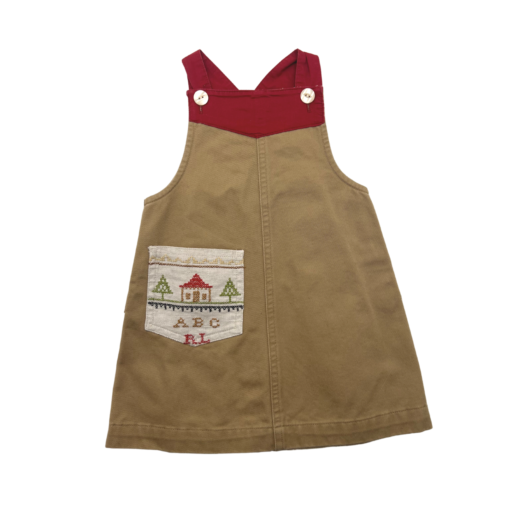 Beige Baby Dress - 6 months POLO RALPH LAUREN - Seconde Main Beige