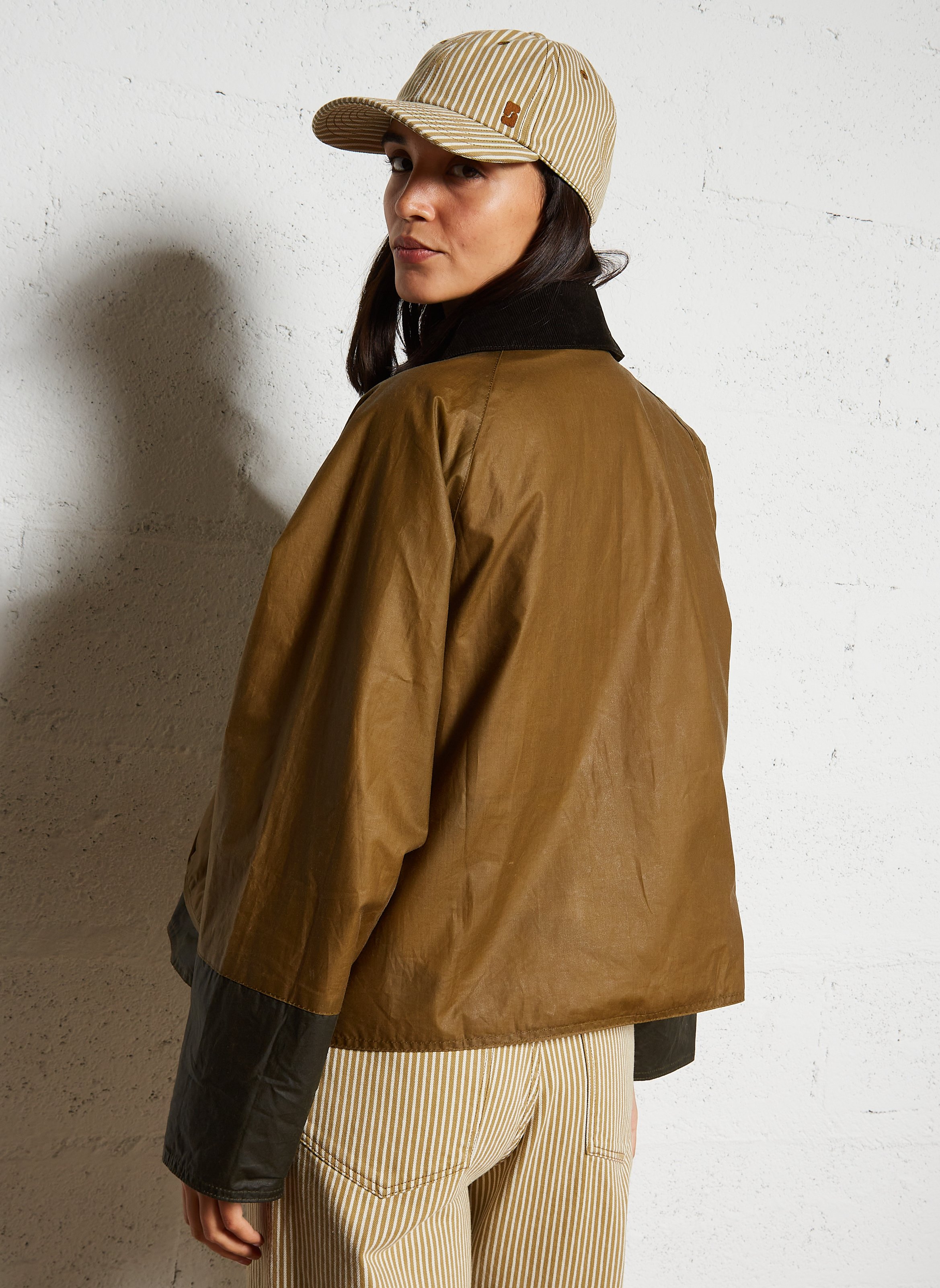 Rechte jas van gewaxt katoen BARBOUR Bruin