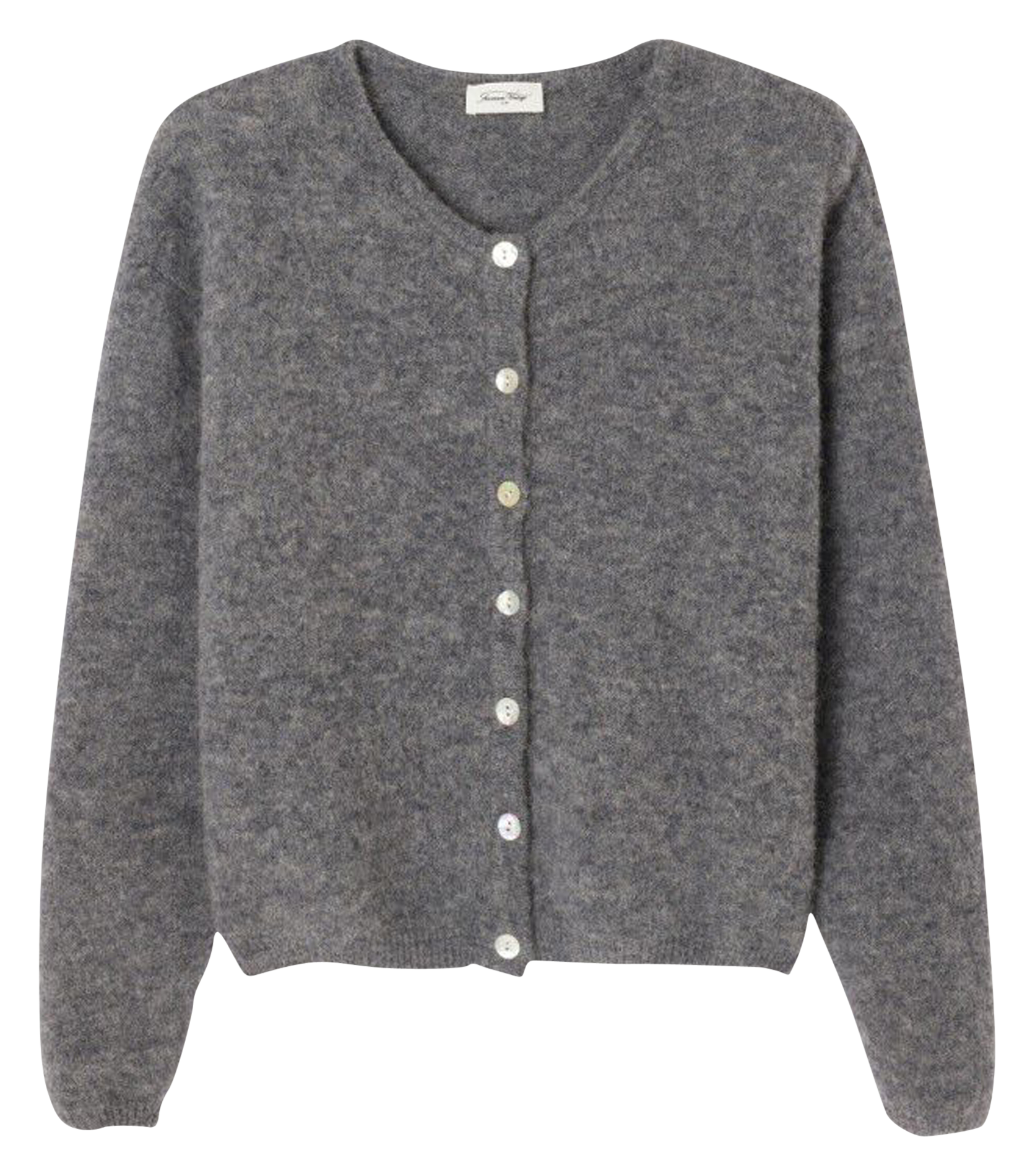 Weit geschnittene Strickjacke aus Wollmix AMERICAN VINTAGE Grau