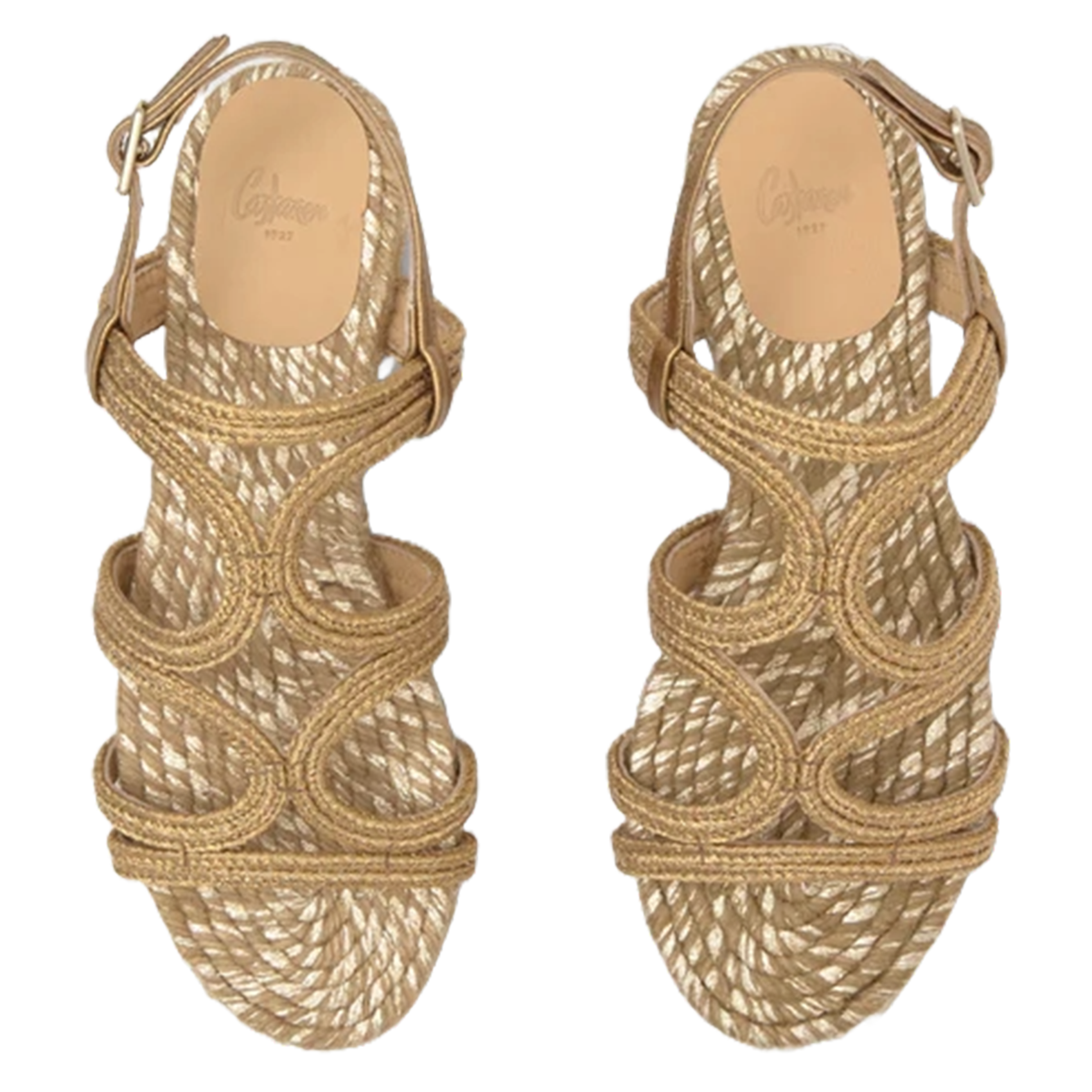 Sandales plates en coton mélangé CASTANER Doré