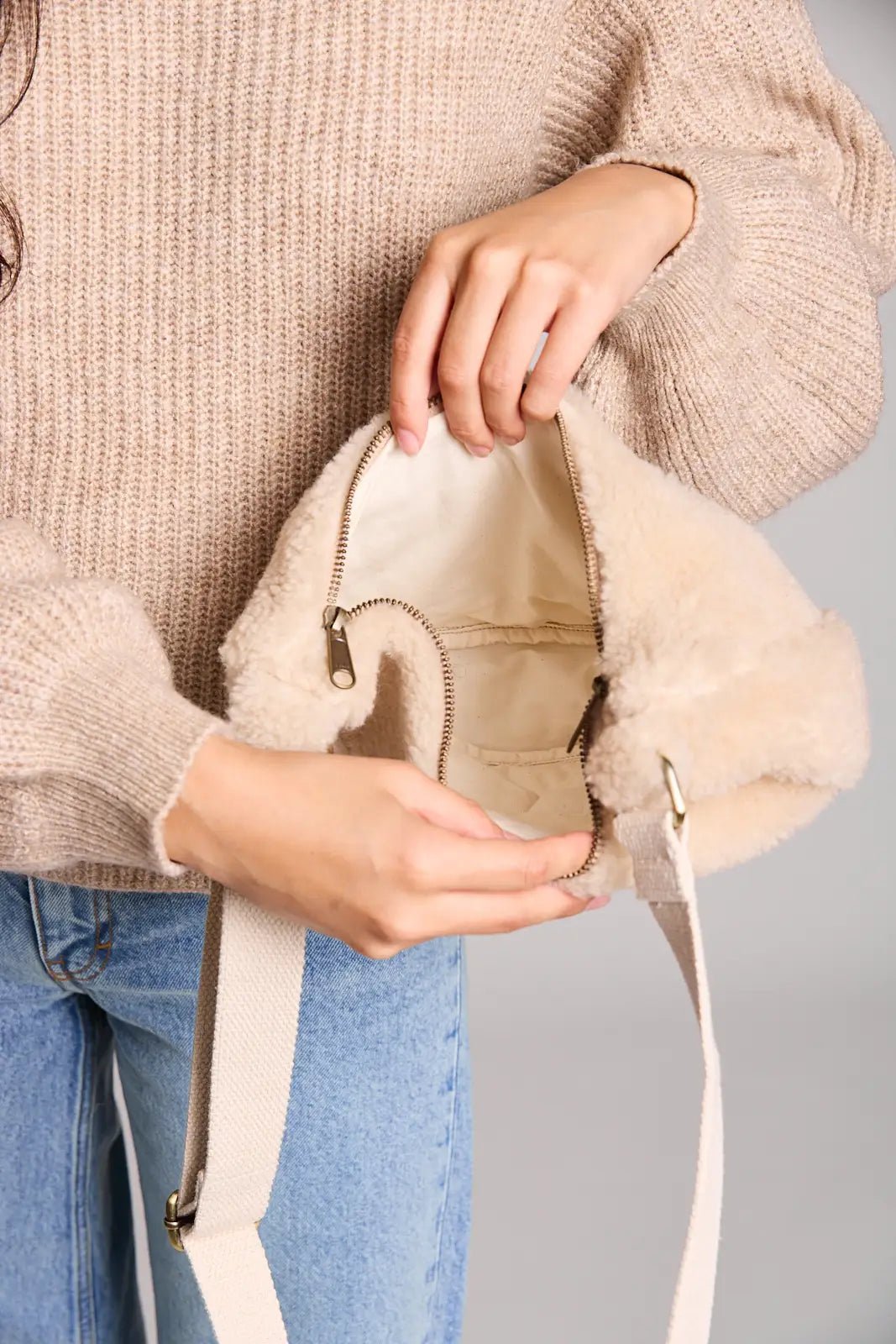 Cotton waist bag HINDBAG Beige