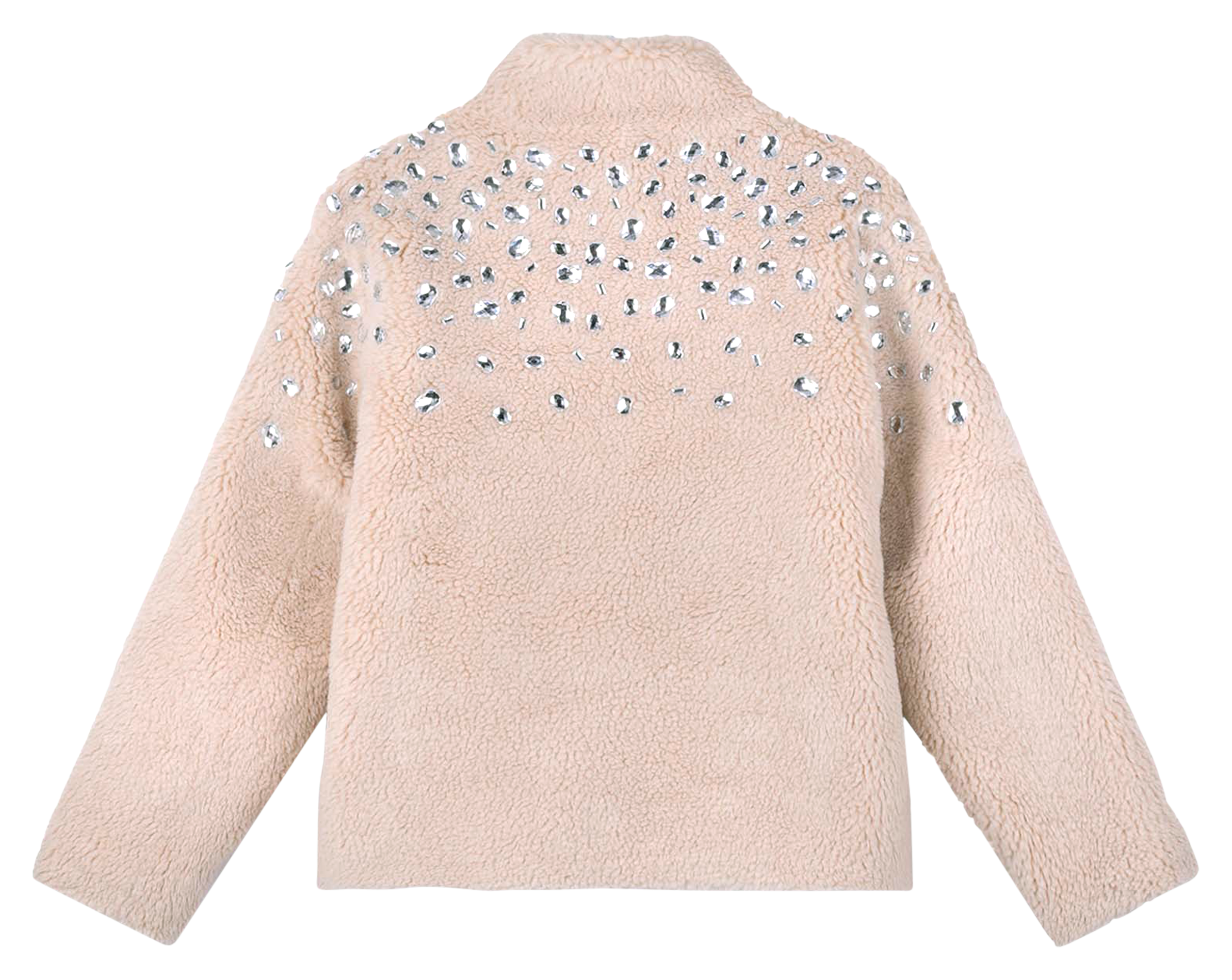 Straight high-neck jacket WILD White