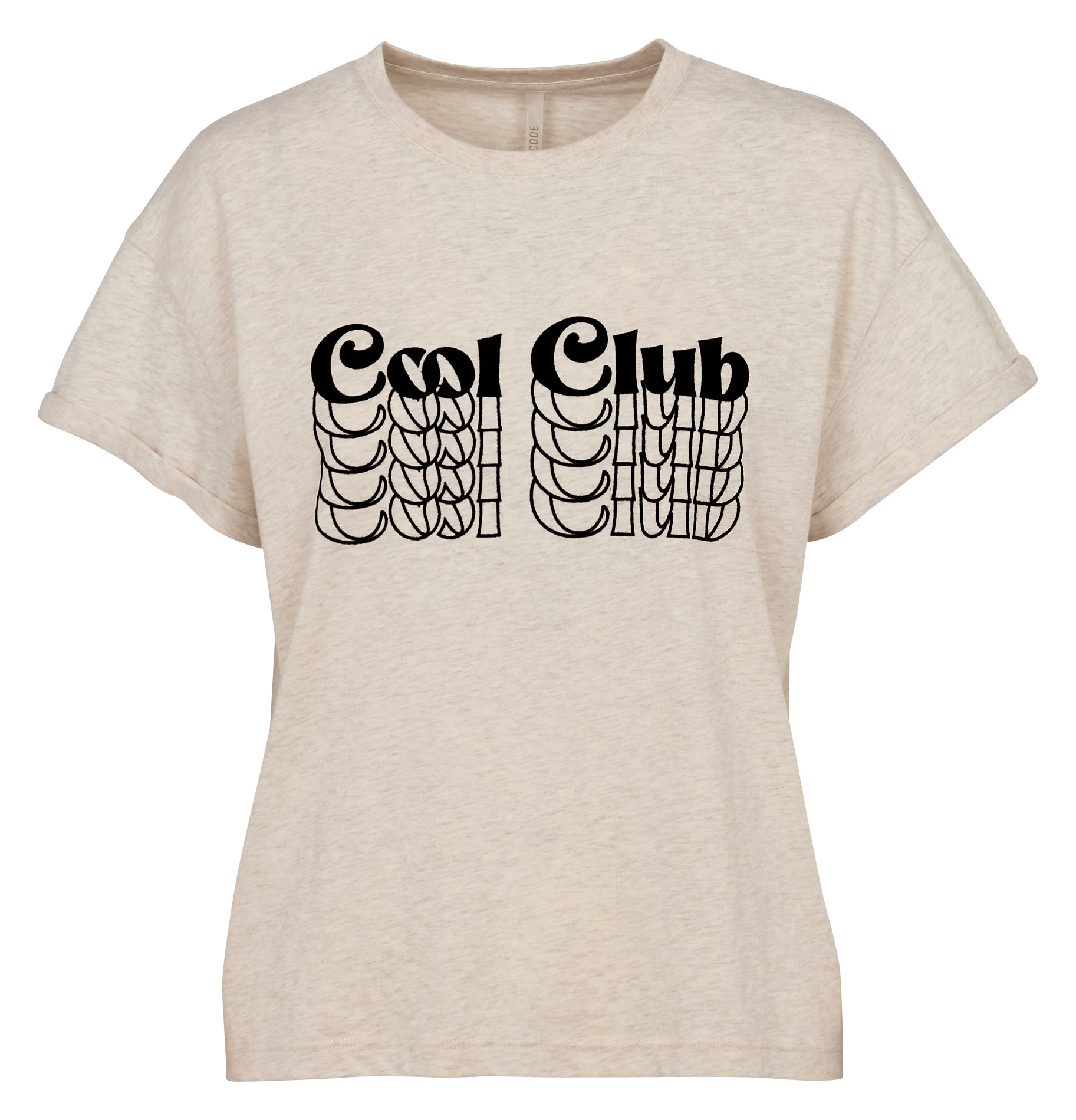 Straight t-shirt with flocked velvet message I CODE White