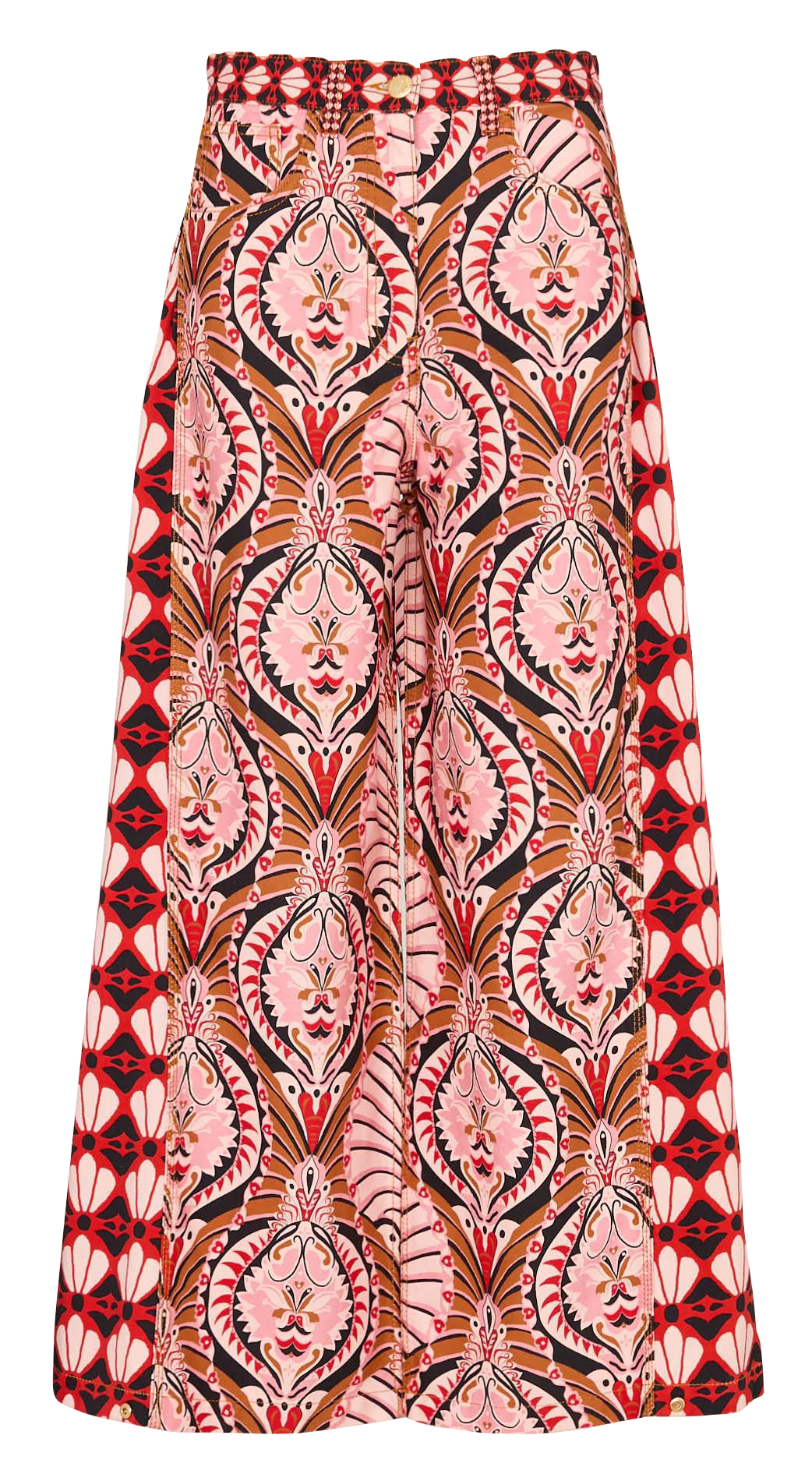 High-waisted wide-leg jeans with patterns FARM RIO Multicolored