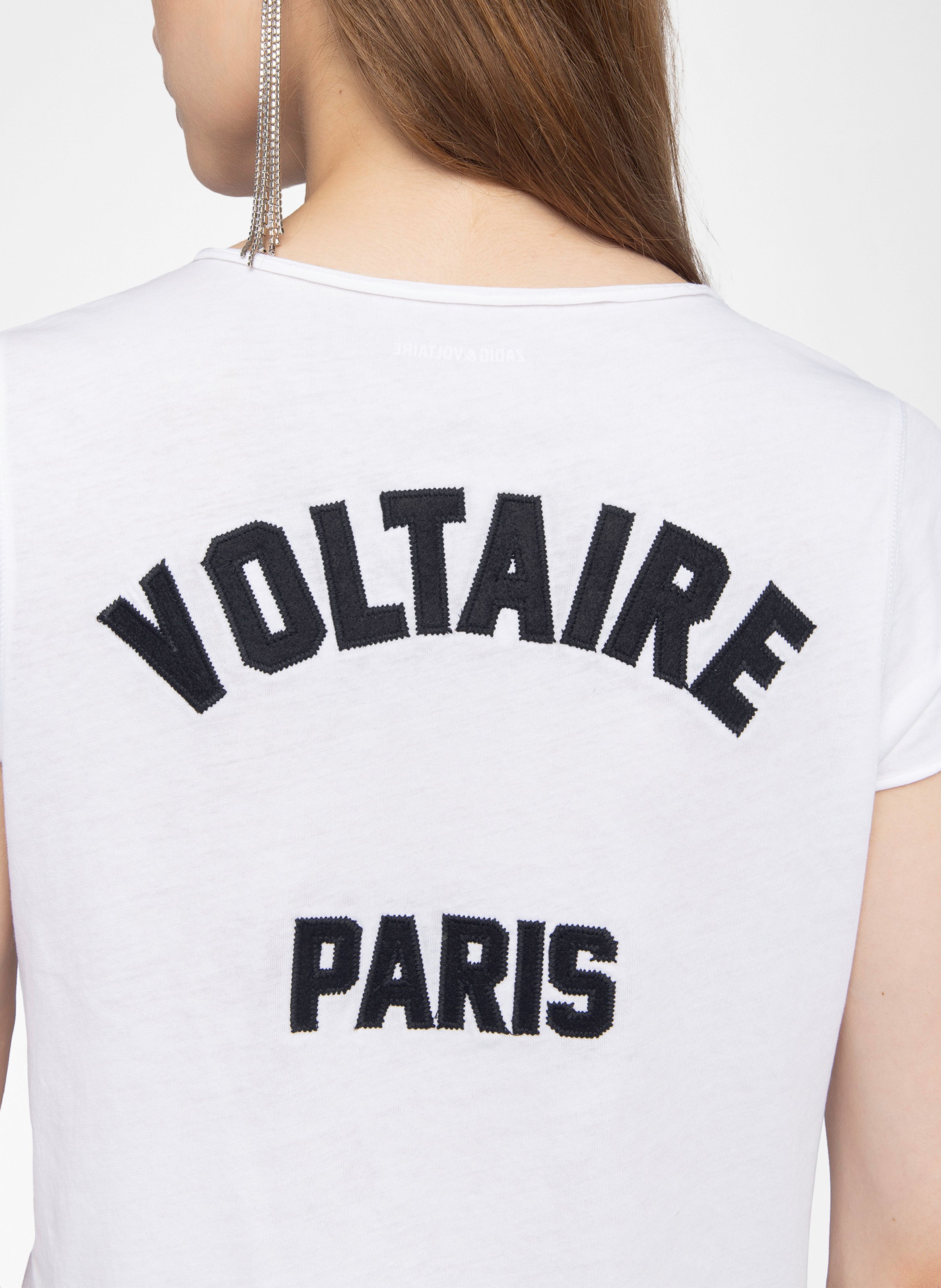 Tunisian collar t-shirt with back print ZADIG&VOLTAIRE White