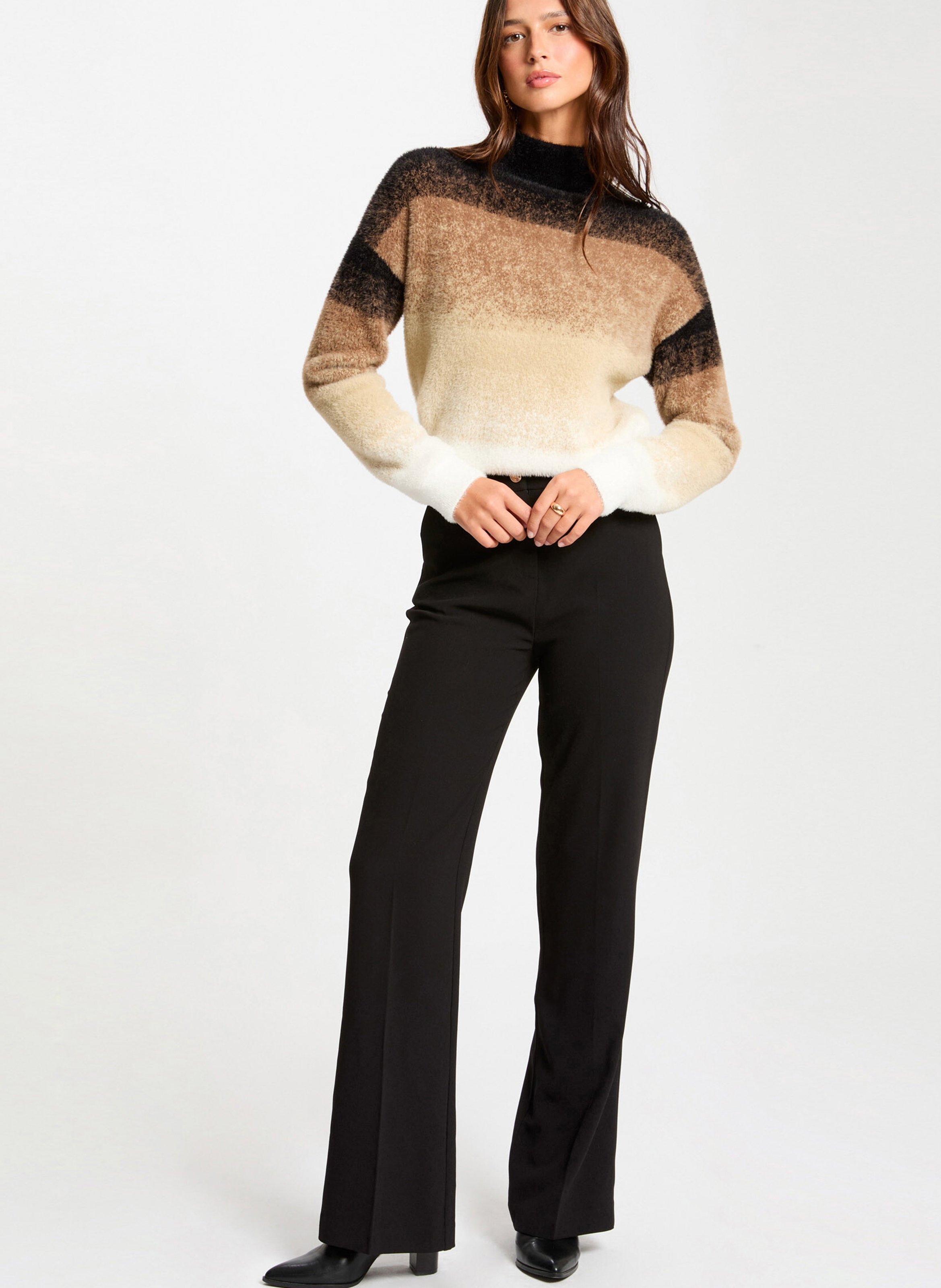 Elena high-neck sweater MORGAN Brown
