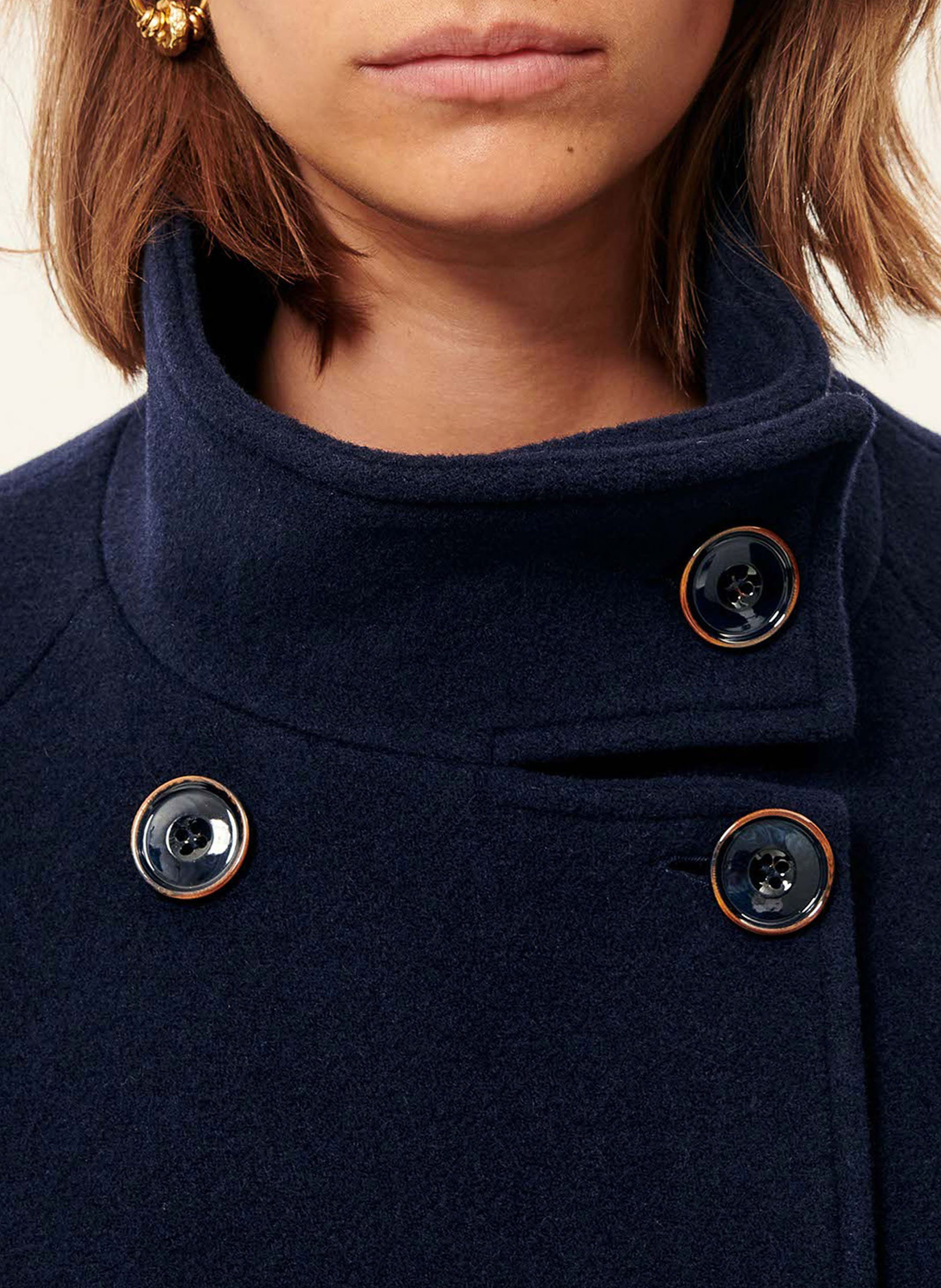 Mantel aus wollmix mit stehkragen Blau Sessun Damen Place des