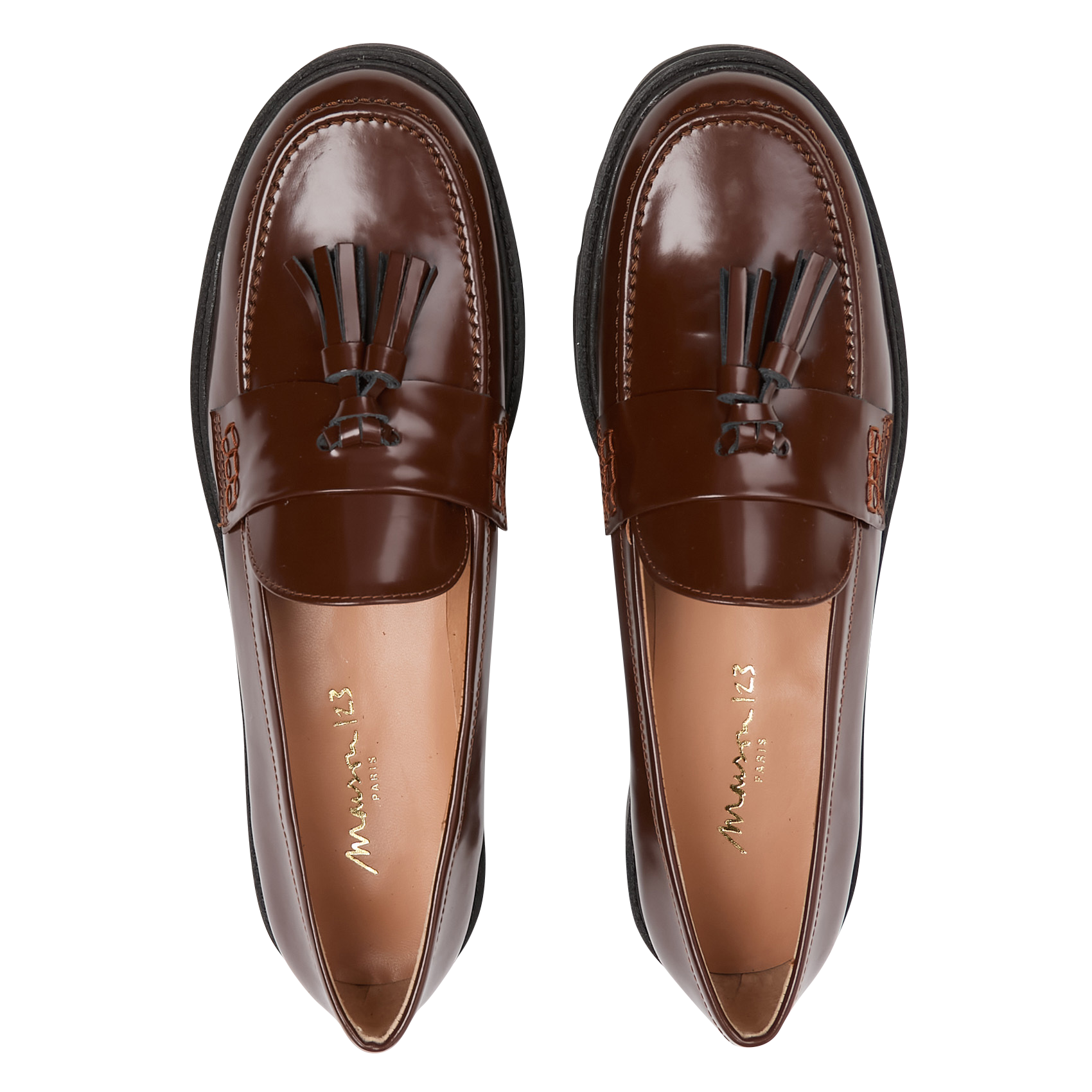 Leather moccasins MAISON 123 Beige