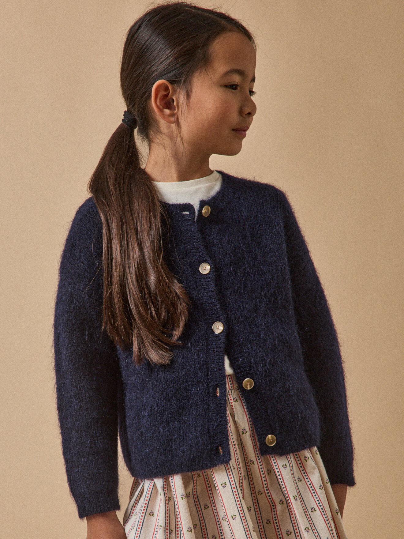 Cardigan with wool and mohair CYRILLUS Blue