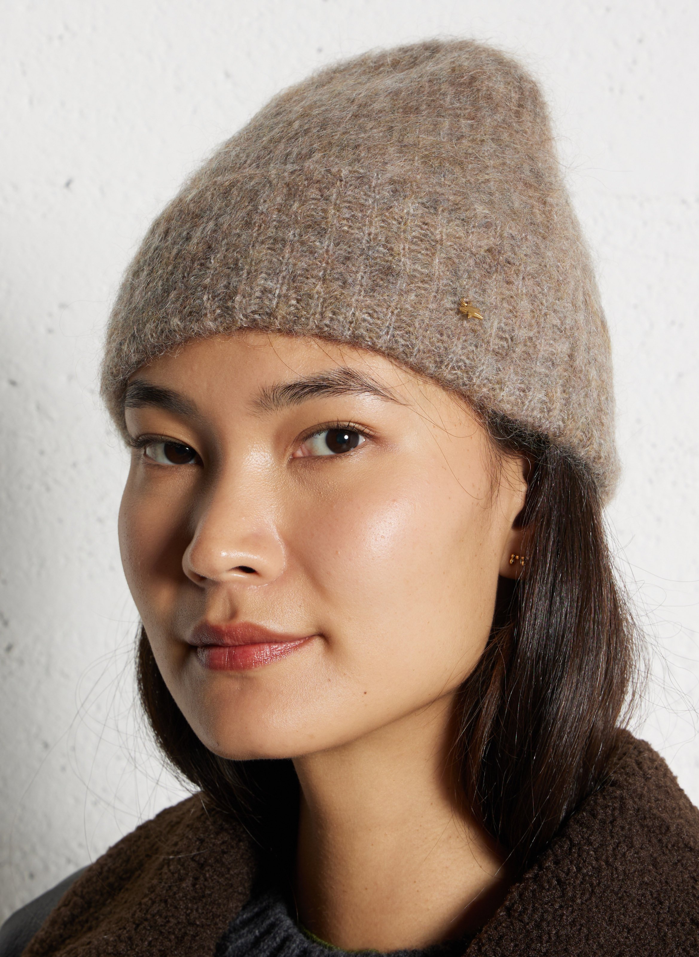 Screen-printed wool-blend hat DES PETITS HAUTS Beige