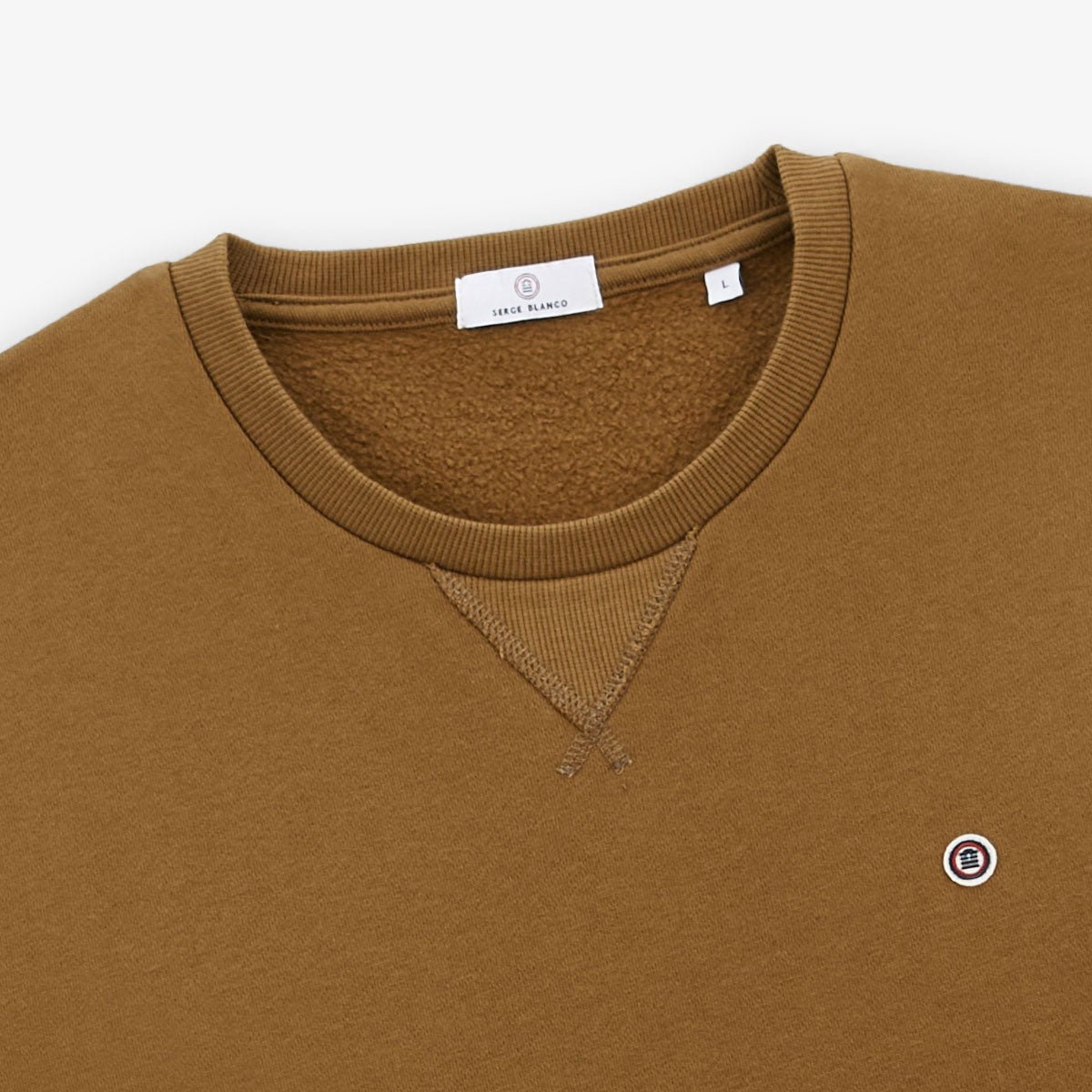 Plain round neck sweatshirt SERGE BLANCO Brown