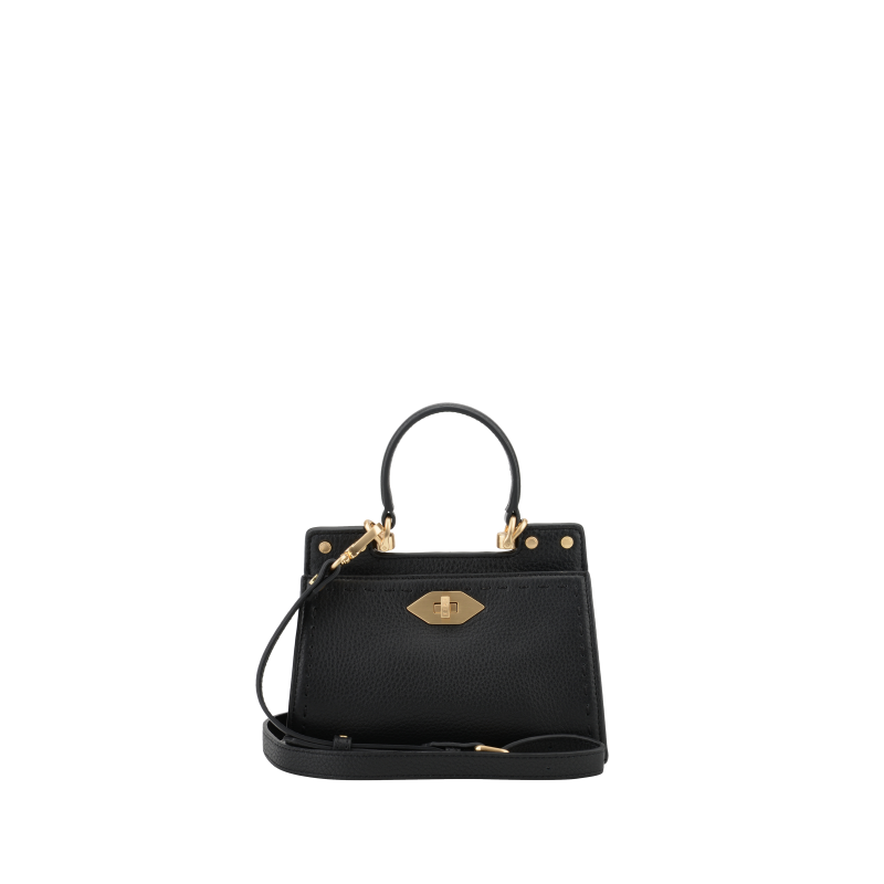 Handbag - cowhide leather POURCHET Black