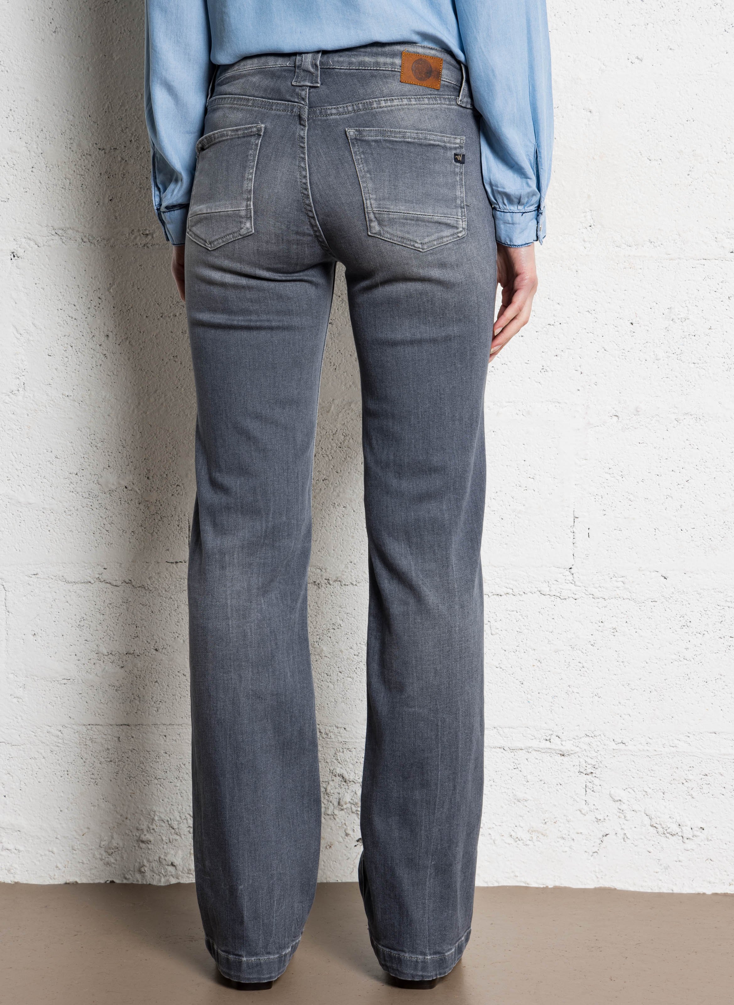 Jean évasé en coton mélangé LE TEMPS DES CERISES Gris