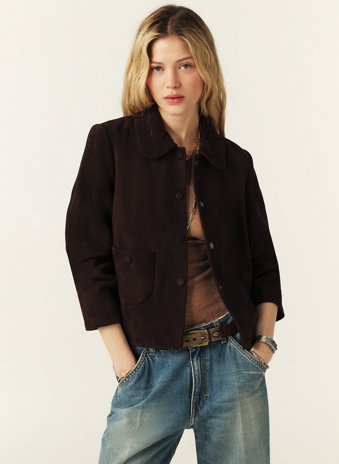 Geitenleren, suède jasje BA&SH