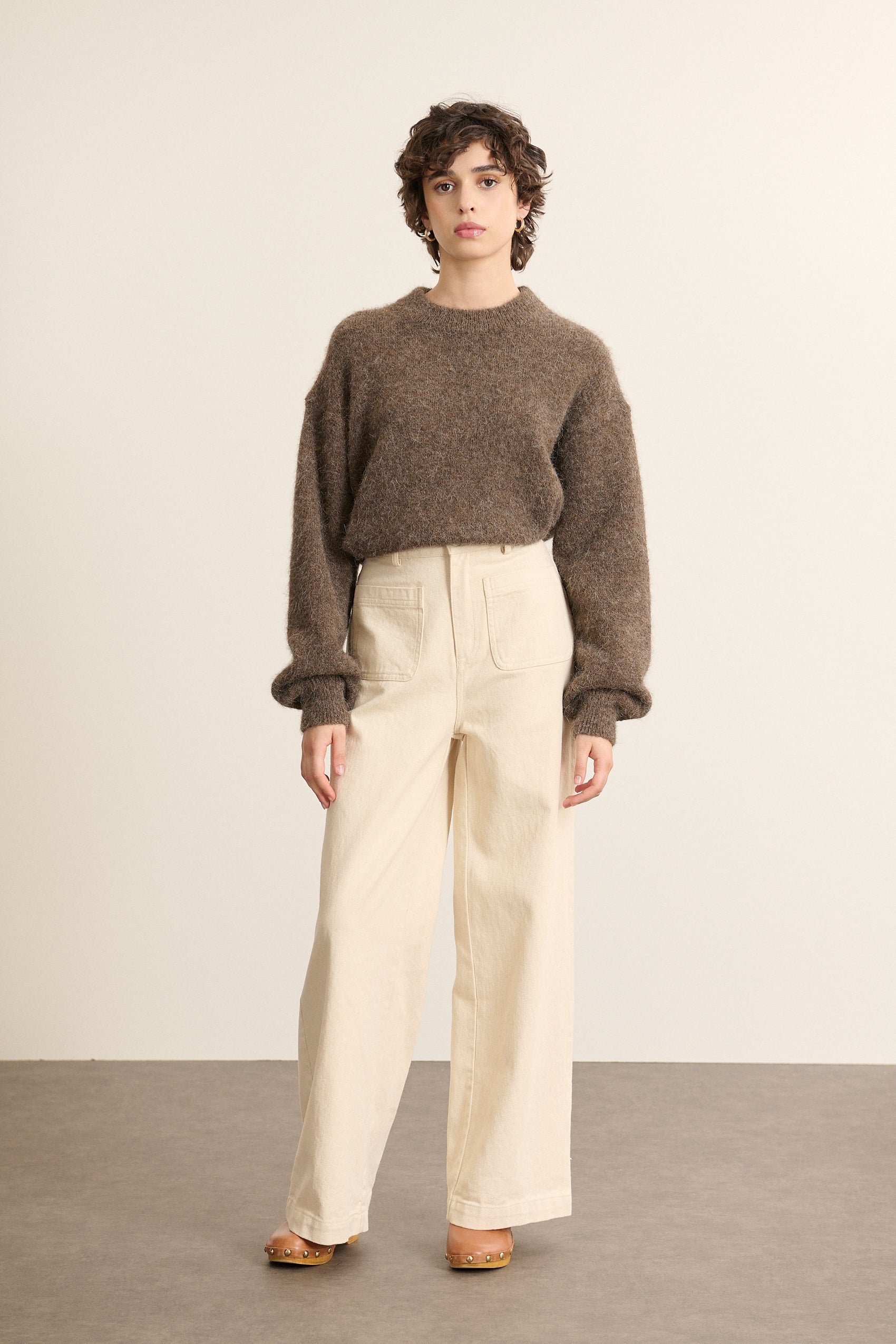 Oversized alpaca wool sweater GARANCE PARIS Brown