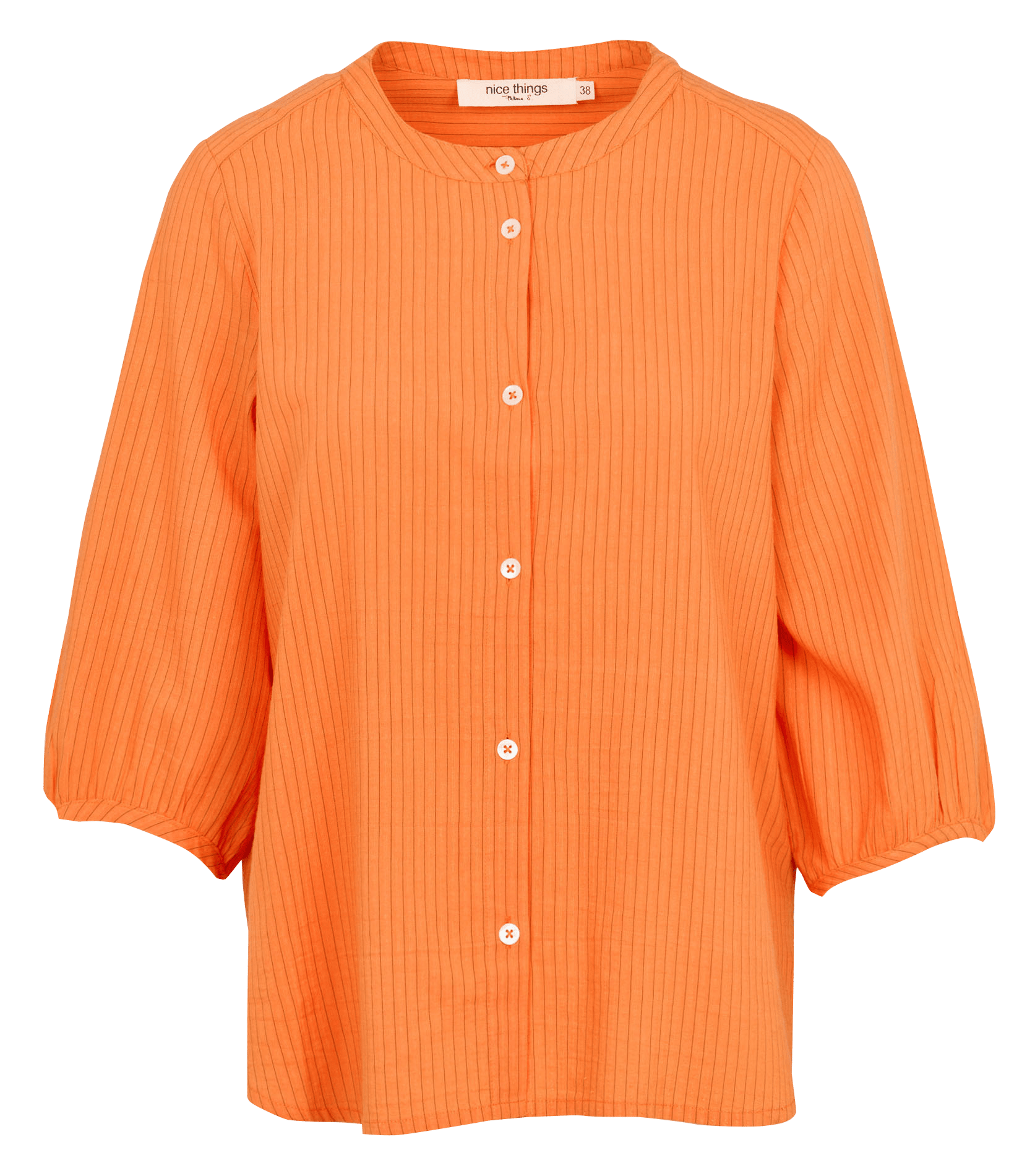 Gestreepte, katoenen top met ronde hals NICE THINGS Bruin