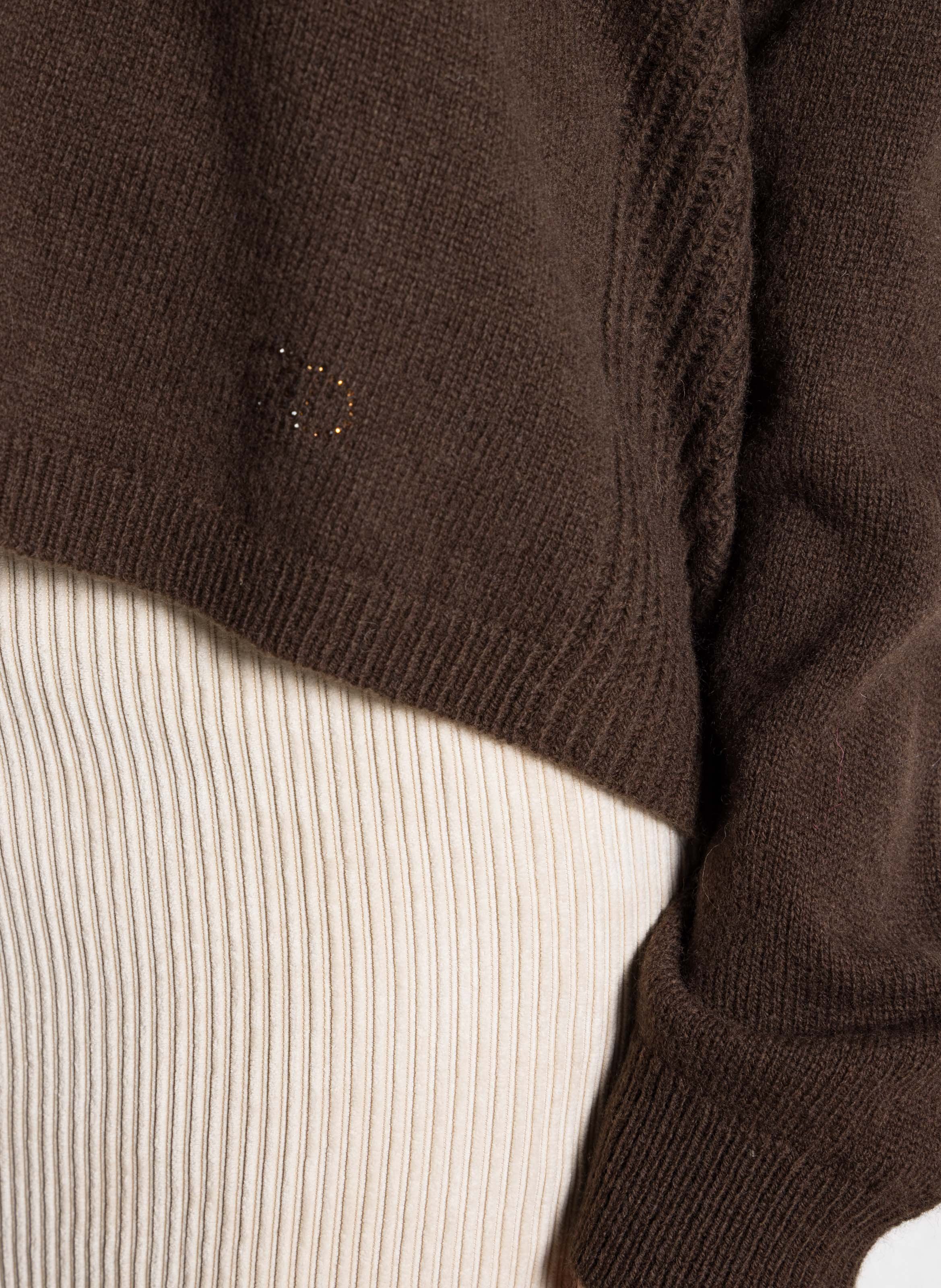 Pull oversize col rond en laine LIU JO Marron