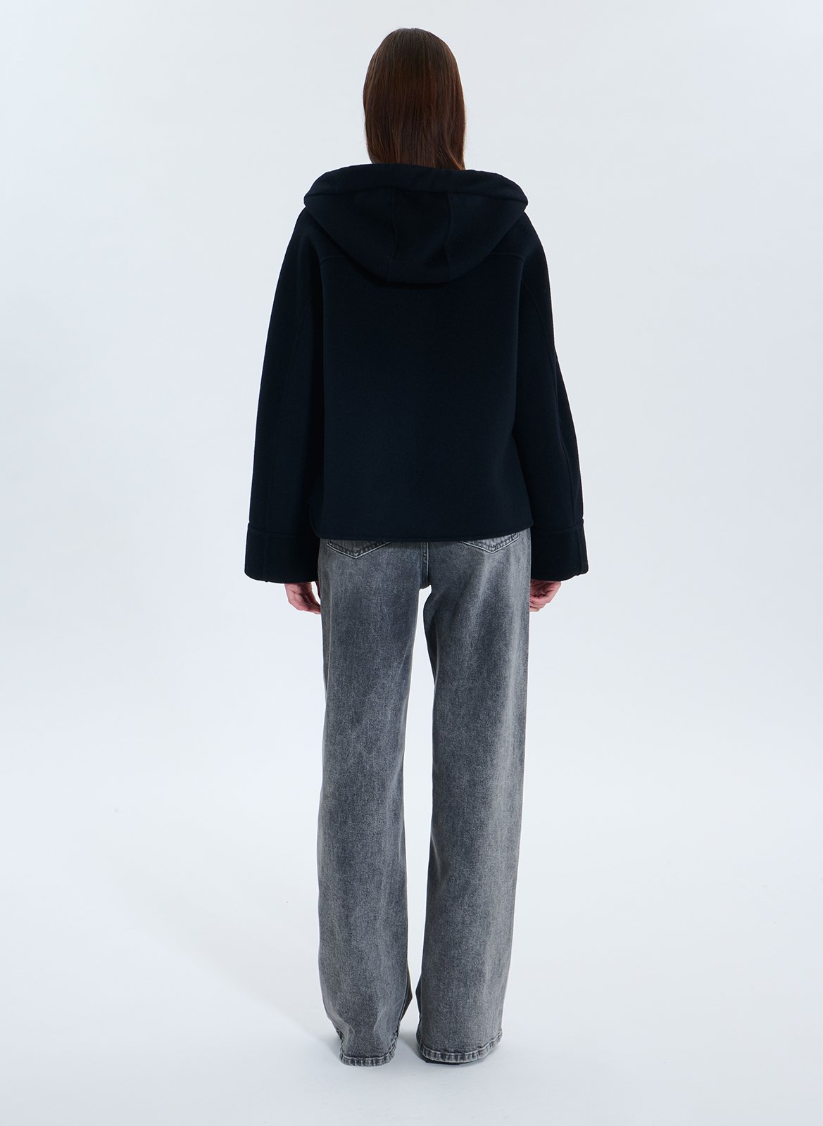 Veste col rond en laine mélangée ZAPA Bleu