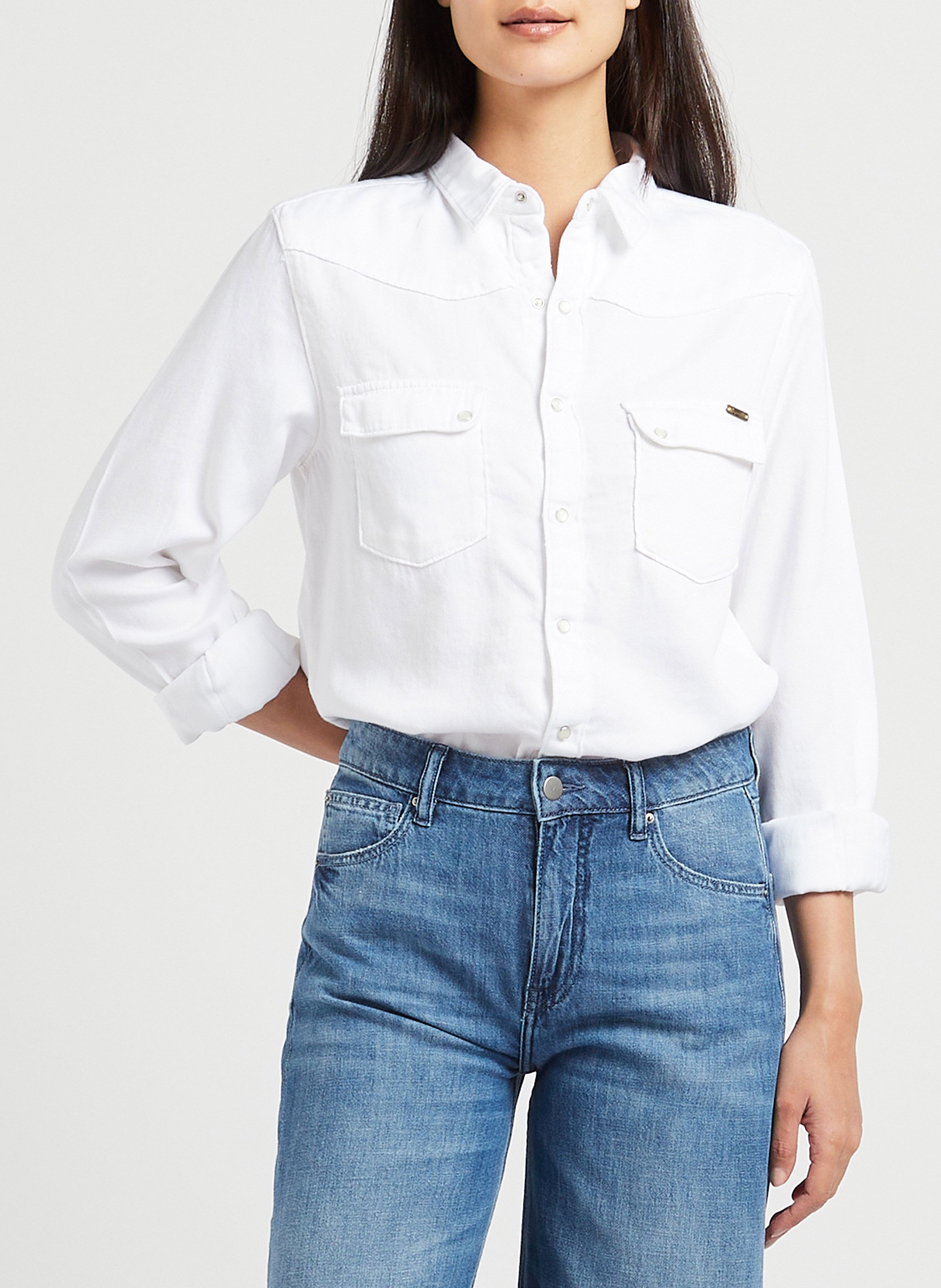 Cotton shirt with classic collar ACQUAVERDE White