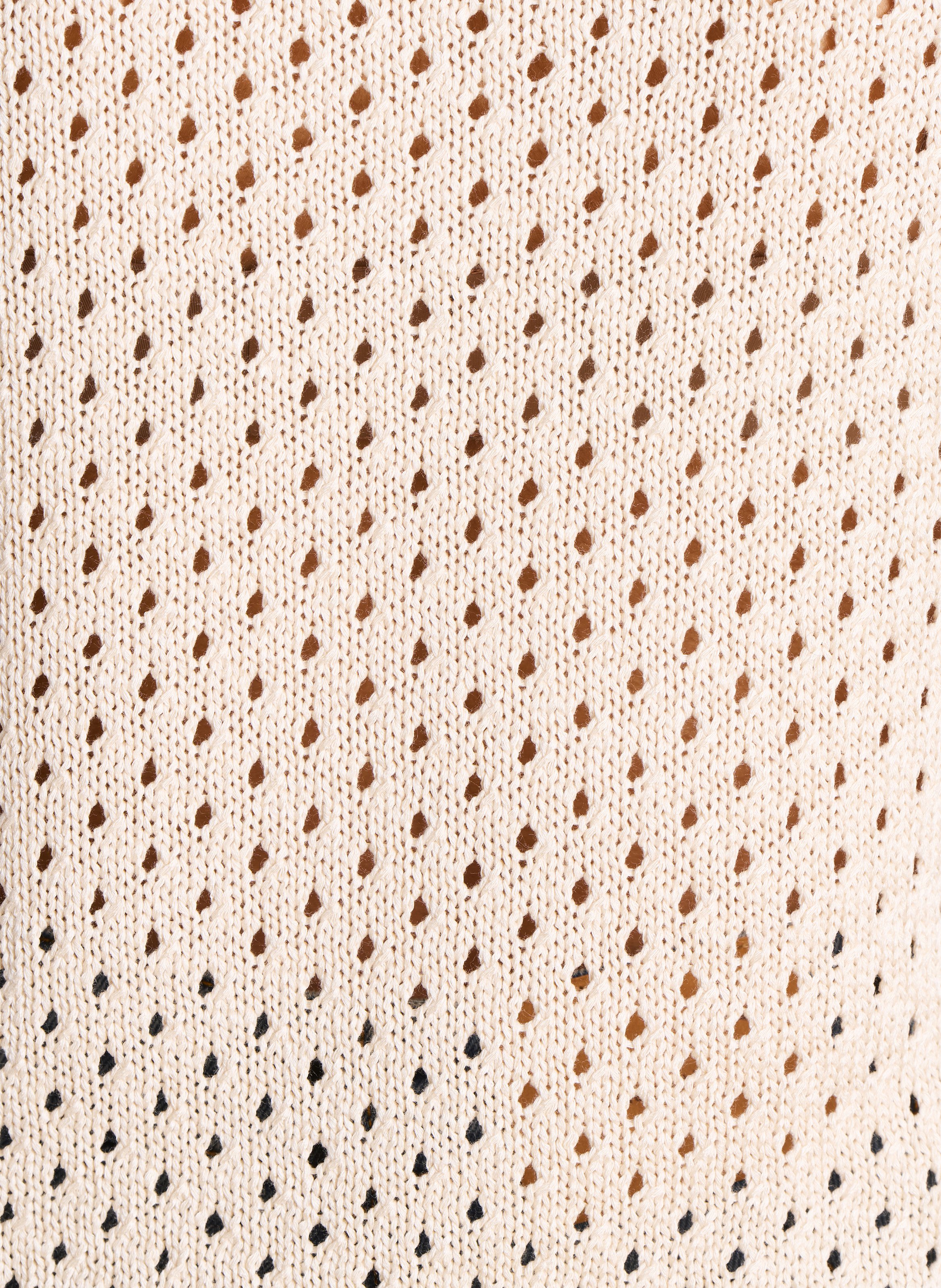 Pull manches courtes en maille crochet LA FEE MARABOUTEE Blanc