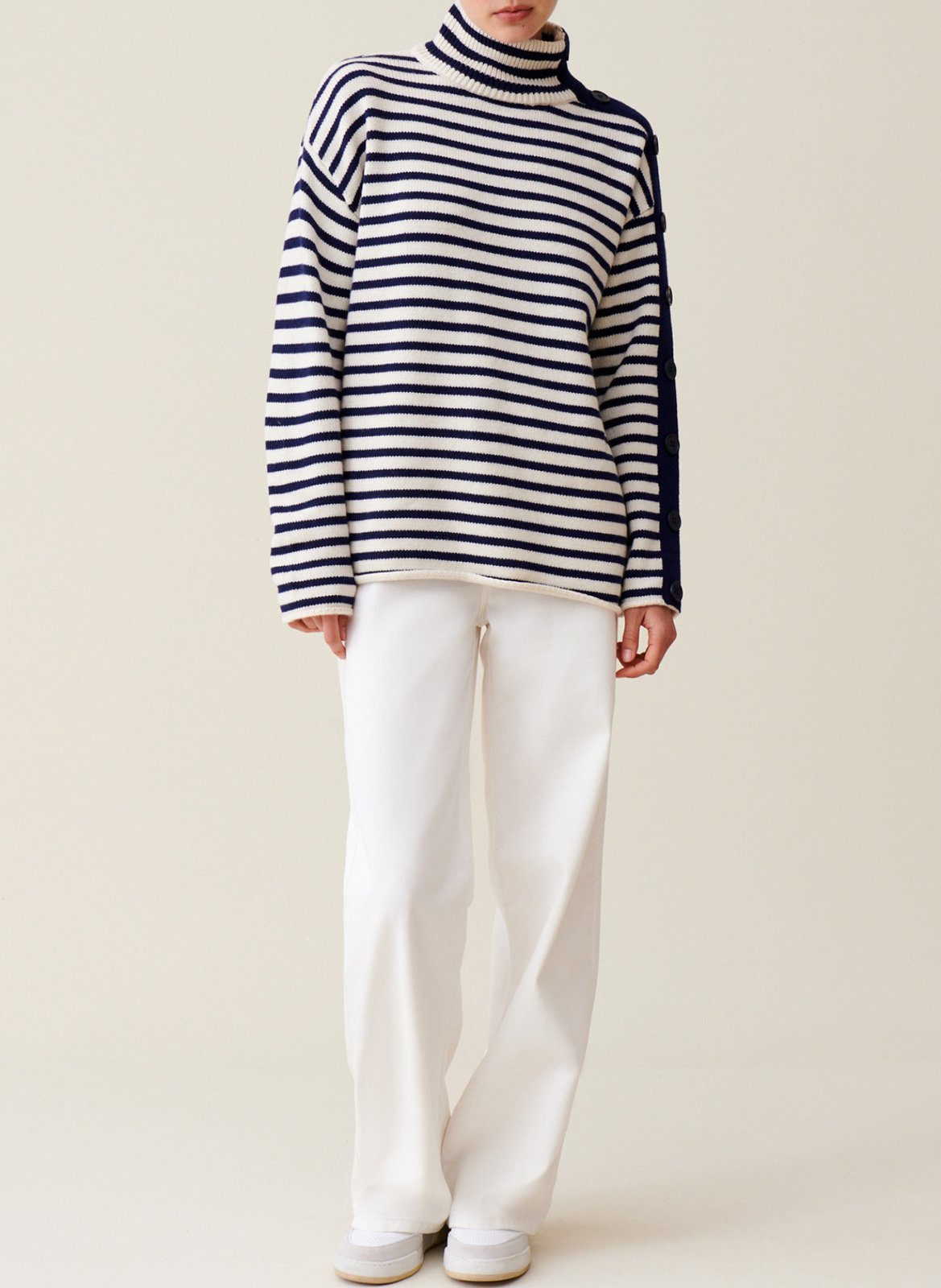 Pull marinière col montant boutonné CLAUDIE PIERLOT Multicolore