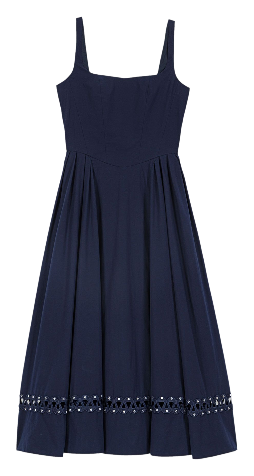 Flared Midi Dress with Straps MAJE Blue
