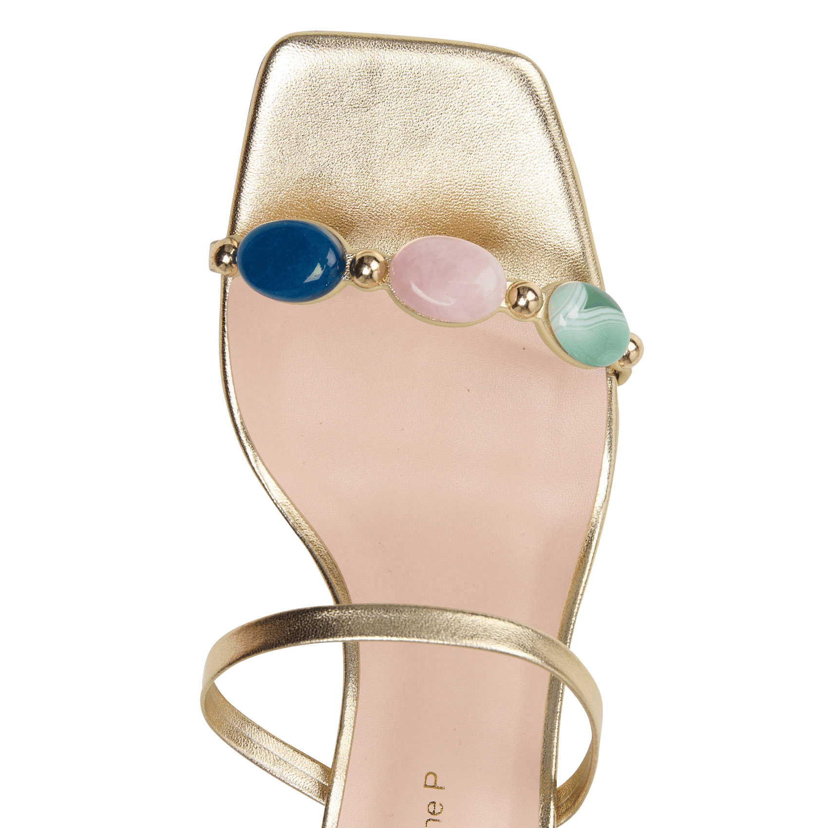 Instappers van daim met hak MI/MAI Goudkleurig