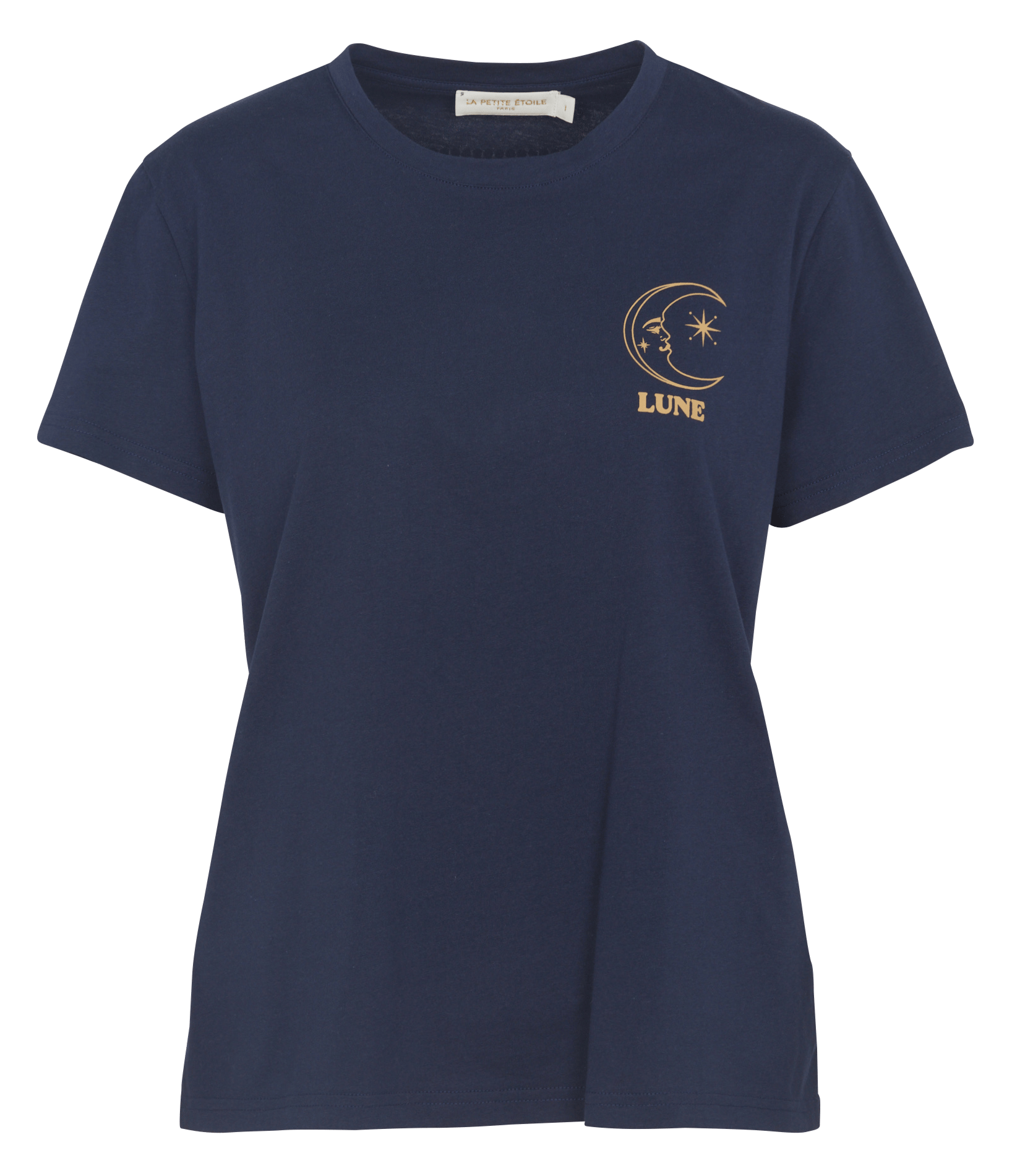 Loose-fit round-neck screen-printed cotton T-shirt LA PETITE ETOILE Blue