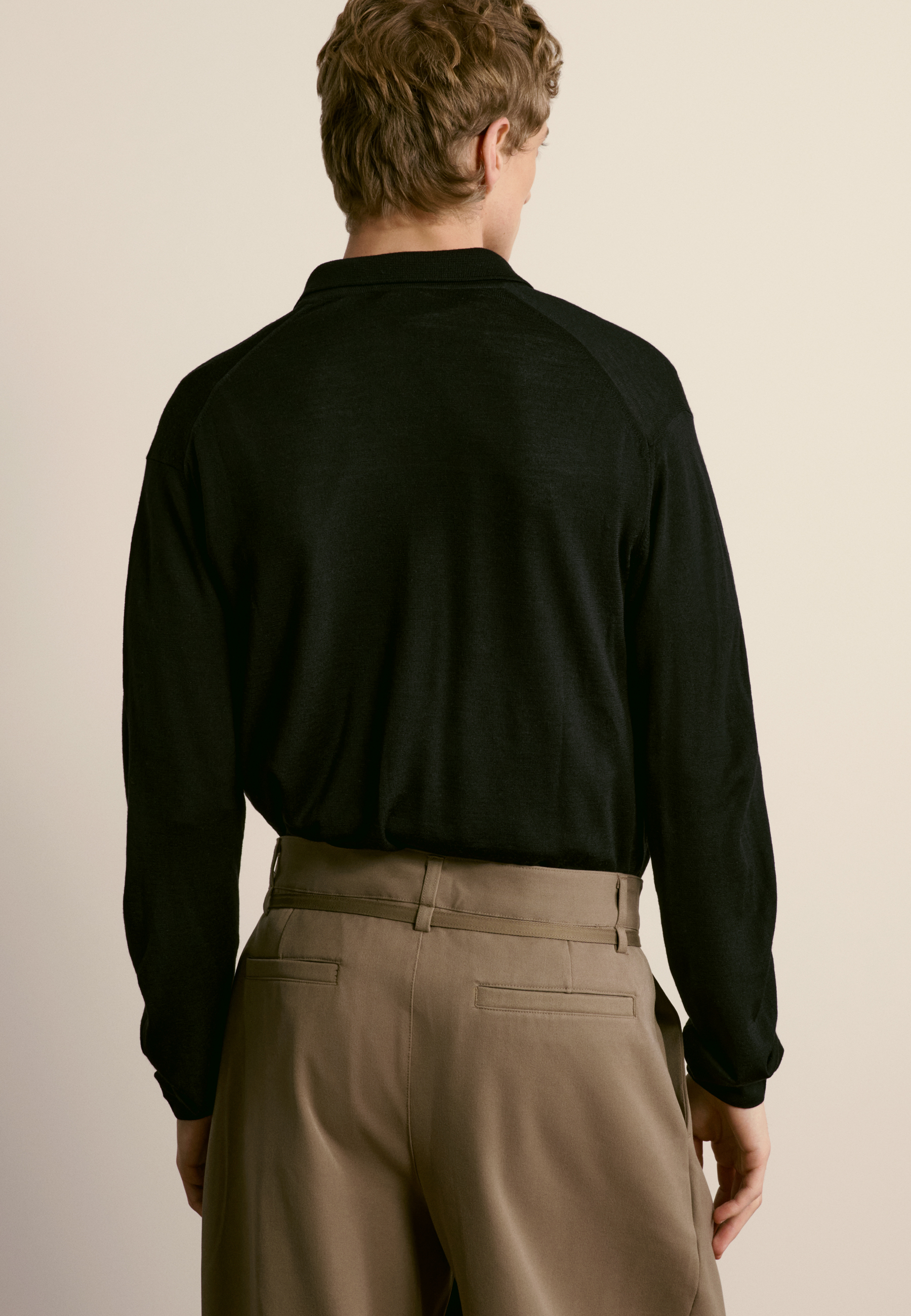 Wool and silk polo neck sweater MAISON MONTAGUT Black