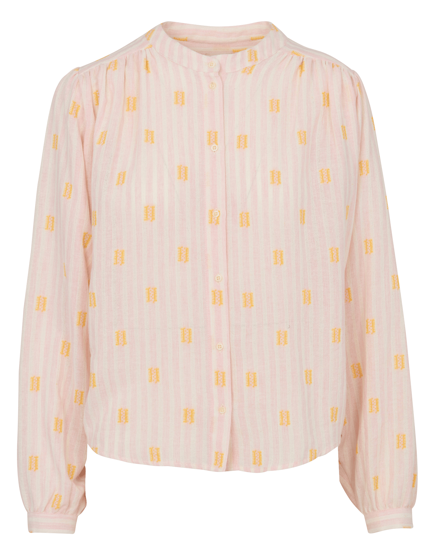 Chemise col rond en coton mélangé SACRECOEUR Rose