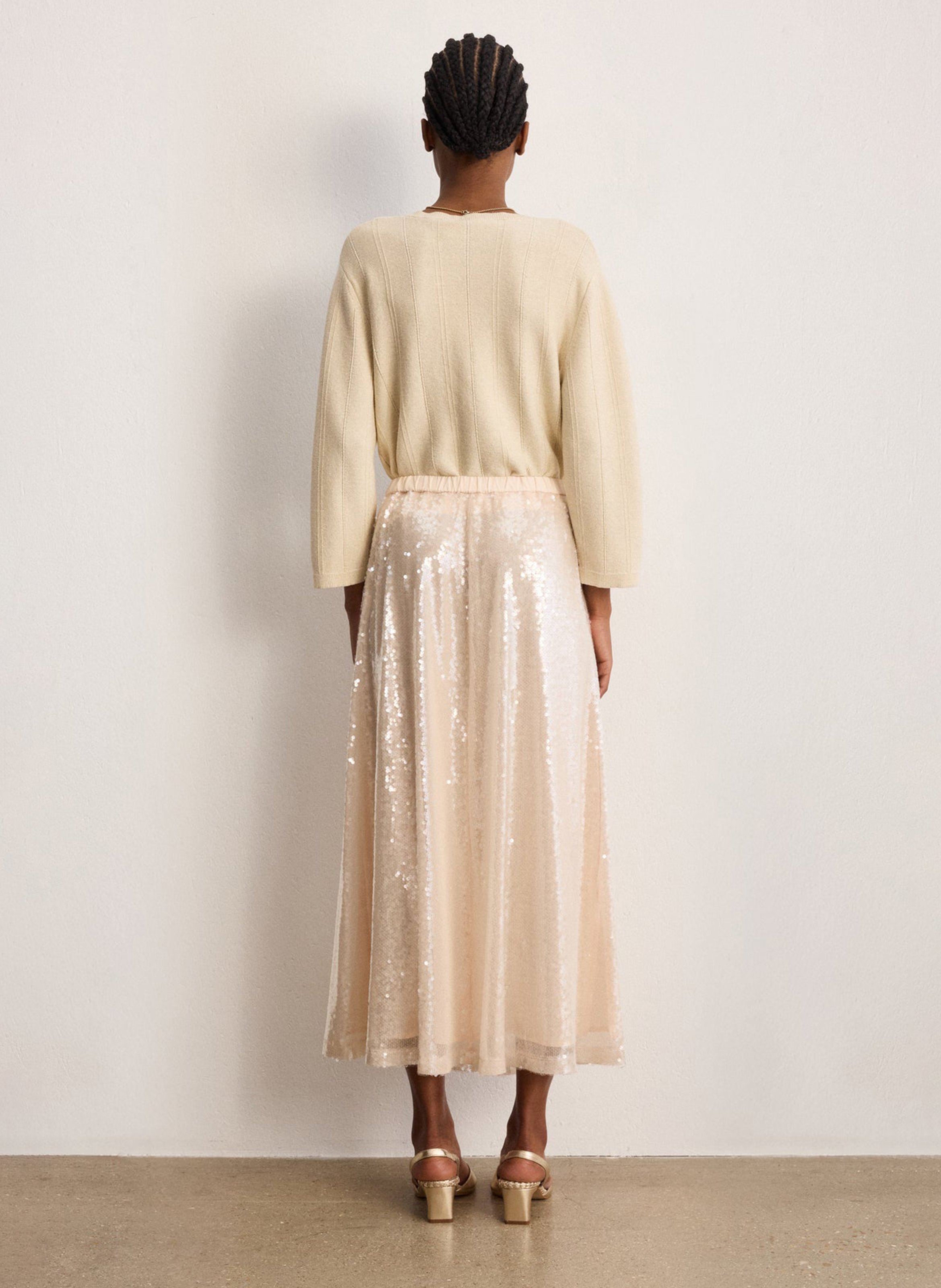 Midirock mit Pailletten PABLO Rot