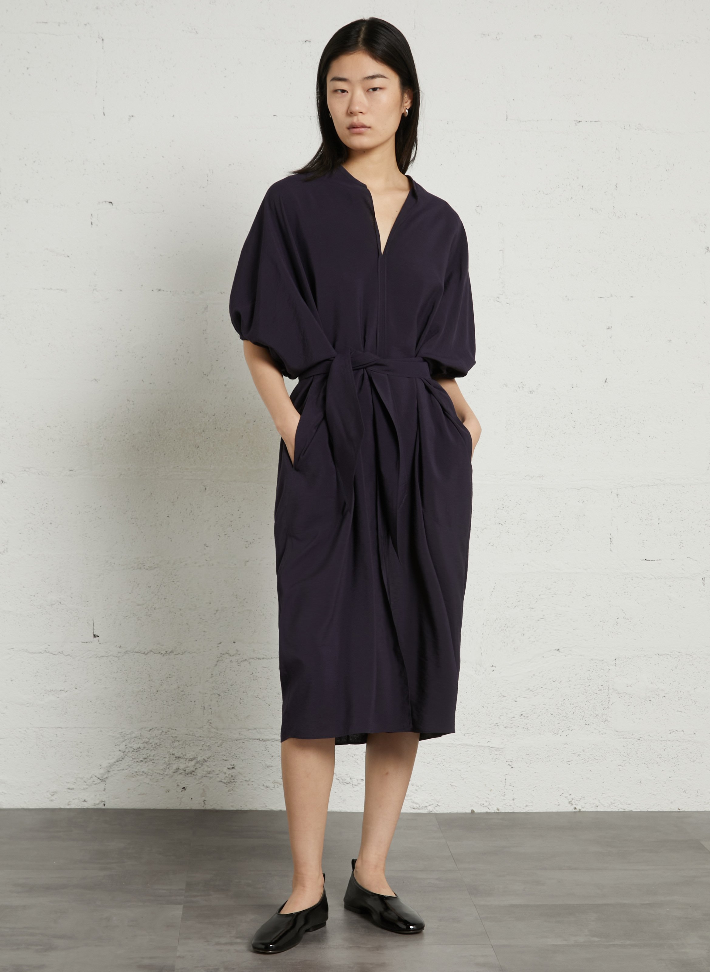 Lange jurk met V-hals SOEUR Violet