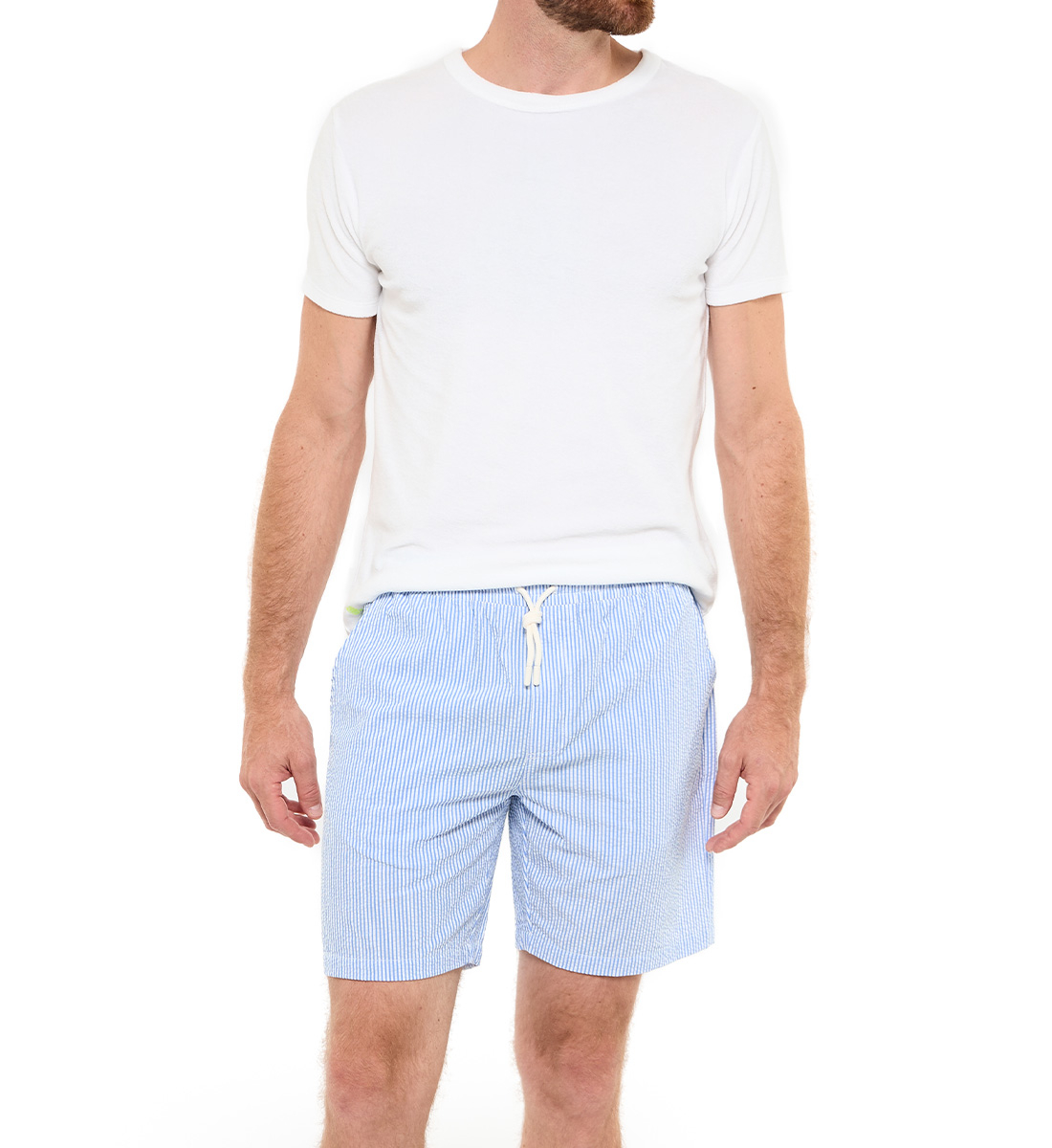 Striped seersucker shorts GILI'S Blue