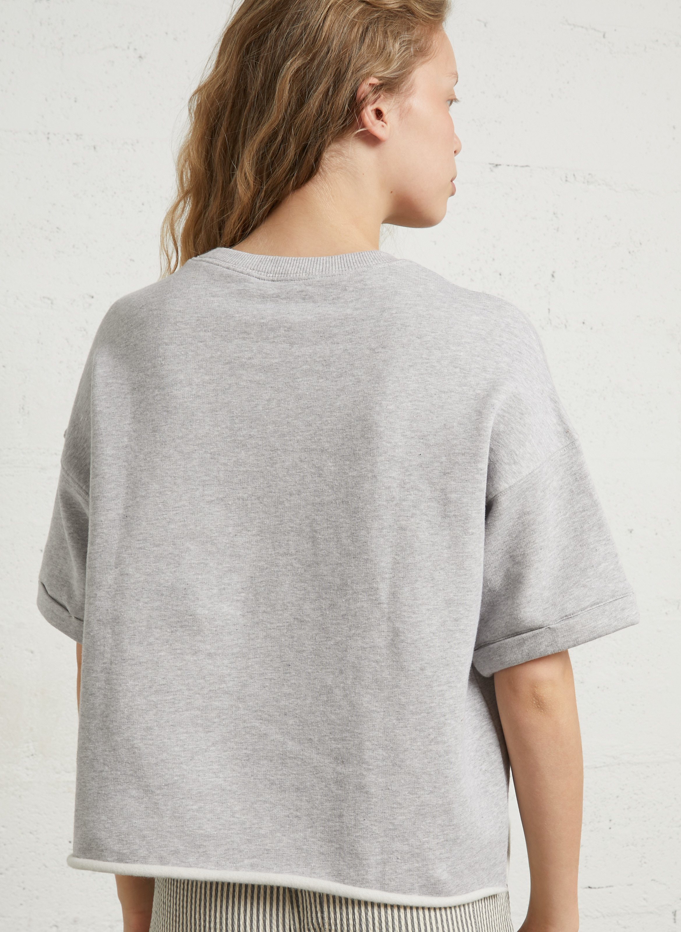 Oversized cotton-blend sweatshirt with round neck HOD PARIS Grey